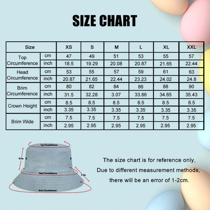 Benutzerdefinierter Bucket Hat Unisex Face Bucket Hat Blau Personalisierte Breite Krempe Outdoor Sommermütze - GesichtSocken