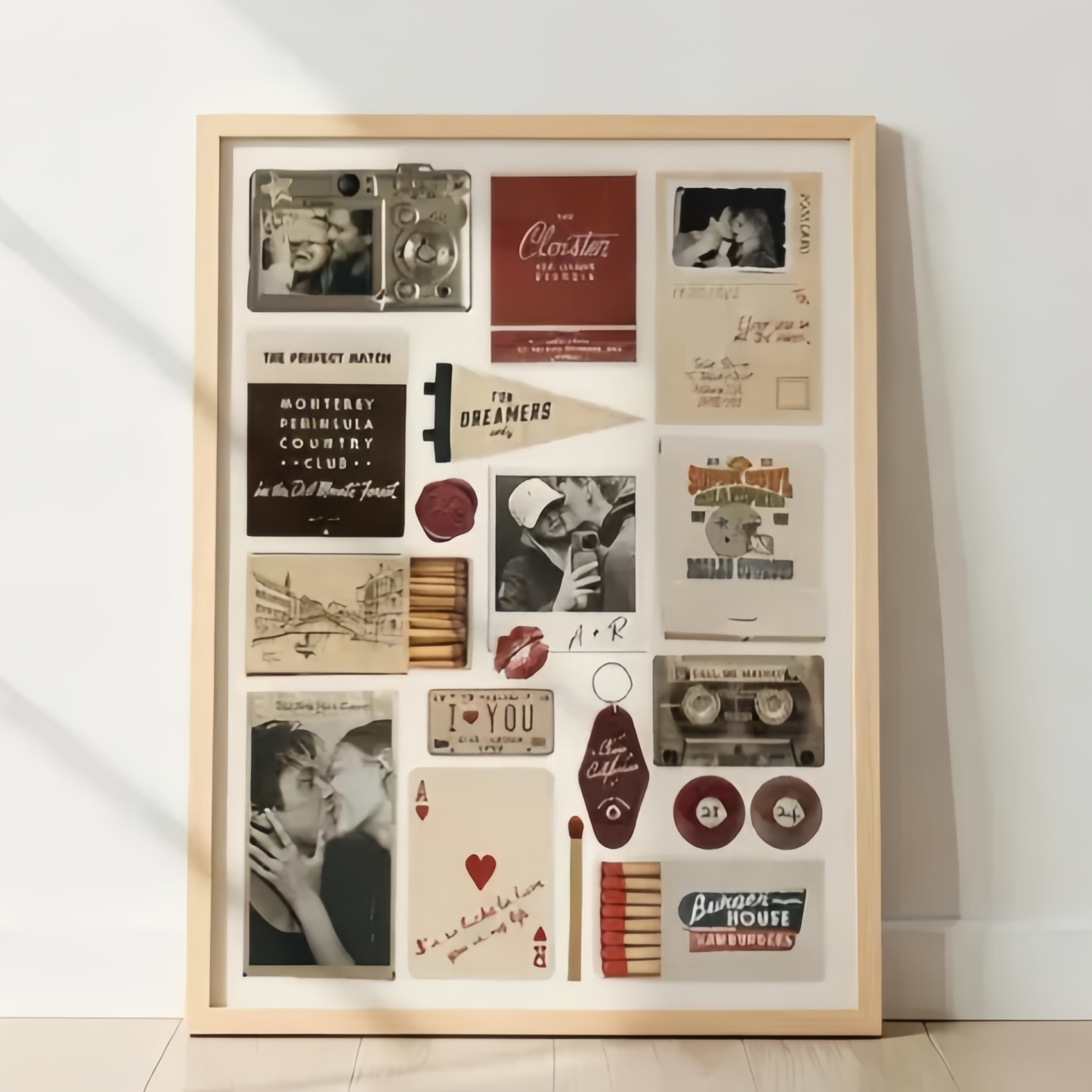 Individuell Gestalteter Holzrahmen Mit Foto Und Ihrem Text – Streichholzschachtel-poster, Wandbild, Geschenk Zum Jahrestag - MyFaceSocksDE