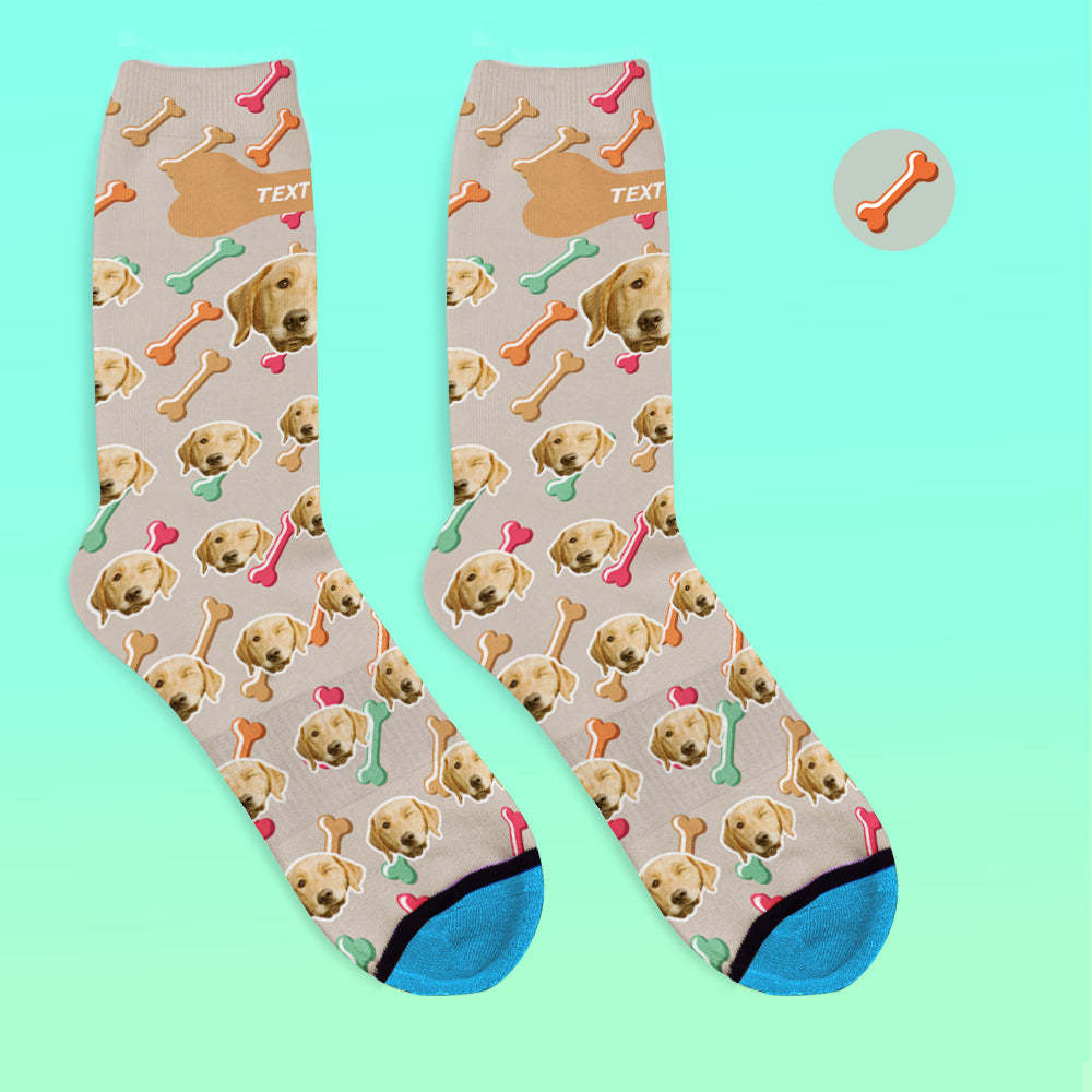 Benutzerdefinierte 3D Digitaldruck Gesicht Socken Bildern und Namen Hinzufügen - Hundegesicht auf Socken