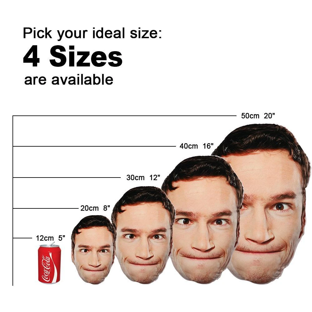 Benutzerdefinierte Doppelseitige Mush Cush Big Face Kissen Lustiges Gesichtskissen - MyFaceSocksDE