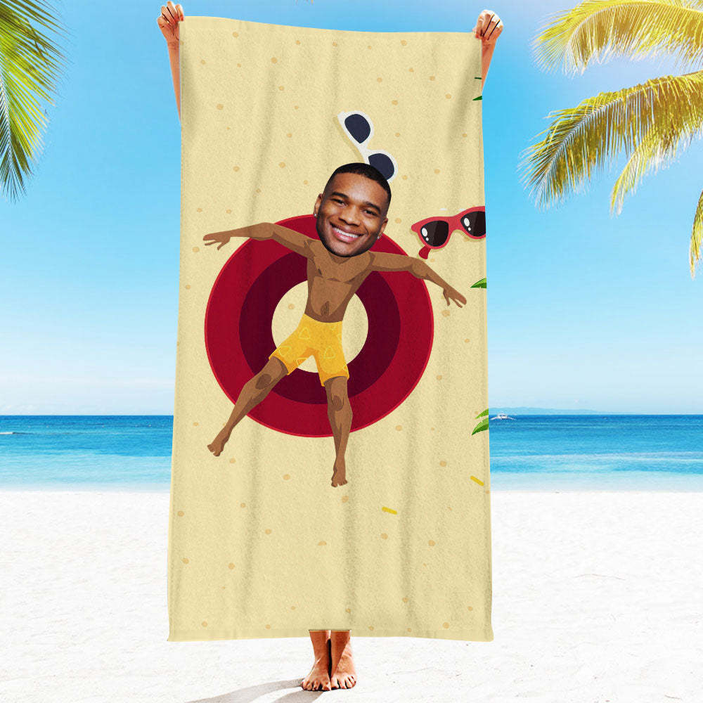 Personalisiertes Gesicht Strandtuch, Personalisiertes Sexy Meerjungfrau Strandtuch, Lustiges Geschenk Für Ihn - MyFaceSocksDE