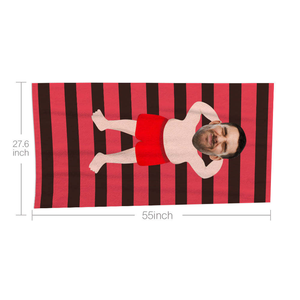 Benutzerdefiniertes Gesicht Strandtuch, Personalisiertes Sexy Meerjungfrau Strandtuch, Lustiges Geschenk - MyFaceSocksDE