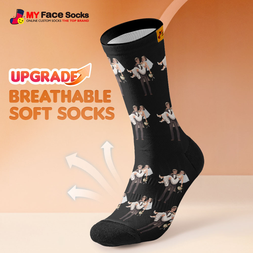 Benutzerdefinierte Gesichtssocken #bff Mehrere Fotos Hinzufügen Geschenk Für Besties Personalisierte Gesichtssocken - MyFaceSocksDE