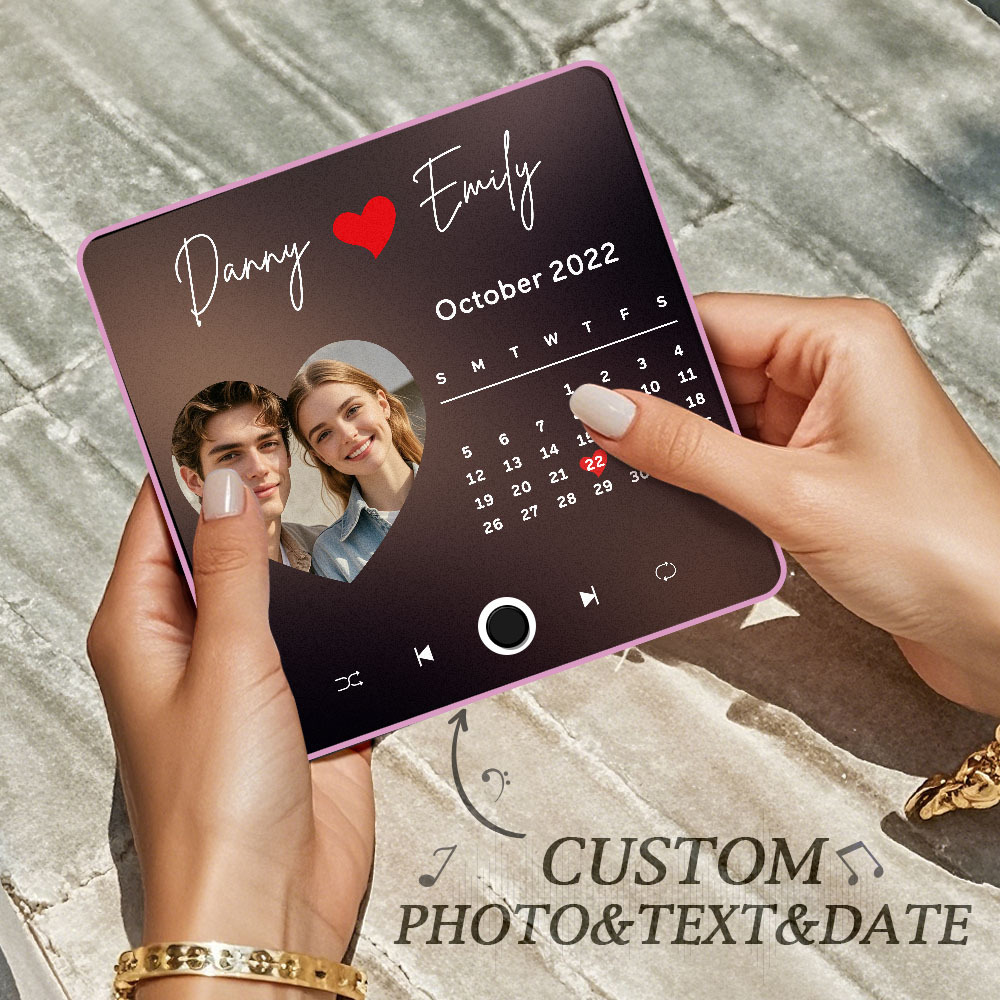 Personalisierter Fotoalbum-musik-kühlschrankmagnet, Herzfoto Und Datum, Musik-kühlschrank, Personalisierter Telefon-musik-kühlschrankmagnet Pro - MyFaceSocksDE