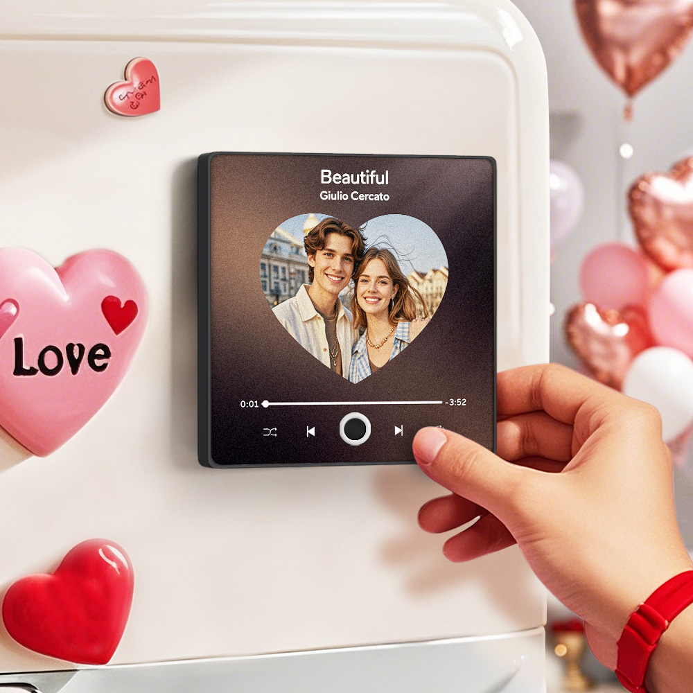 Benutzerdefiniertes Fotoalbum Musik Kühlschrankmagnet Herz Foto Benutzerdefiniertes Telefon Musik Kühlschrankmagnet Pro Valentinstag Geschenk Für Paare