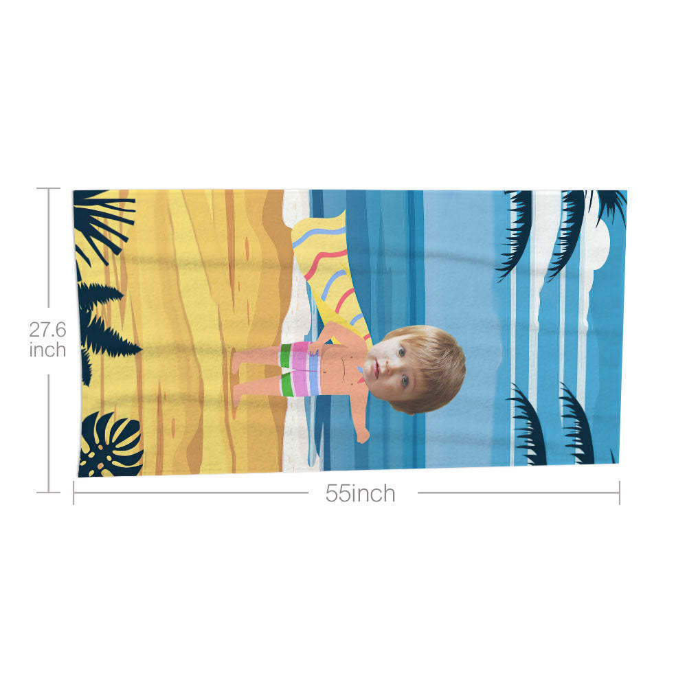 Benutzerdefiniertes Gesicht Strandtuch, Personalisiertes Sexy Meerjungfrau Strandtuch, Lustiges Geschenk - MyFaceSocksDE