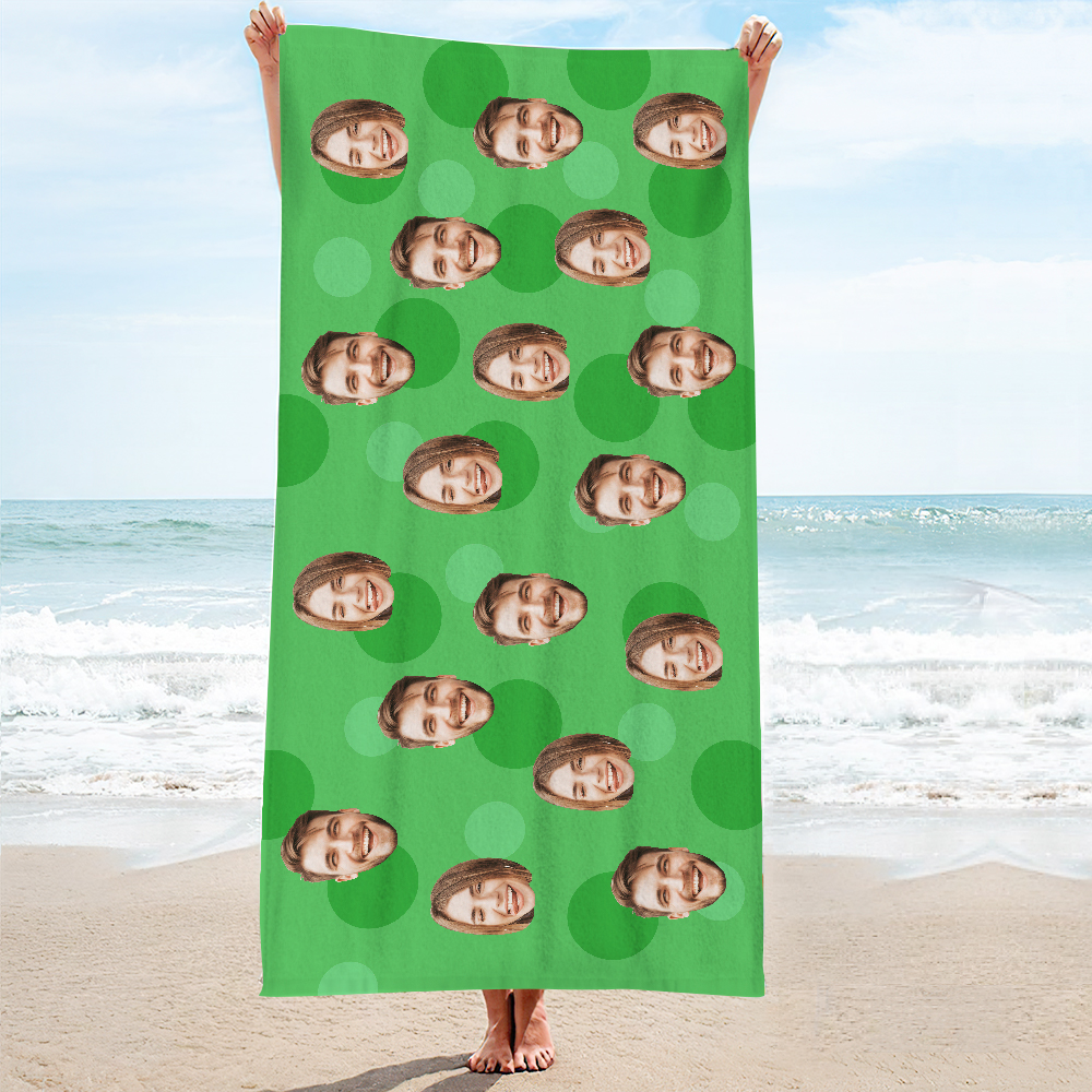 Personalisiertes Strandtuch Mit Gesicht, Individuelles Strandtuch, Lustiges Geschenk, Hellblau - MyFaceSocksDE