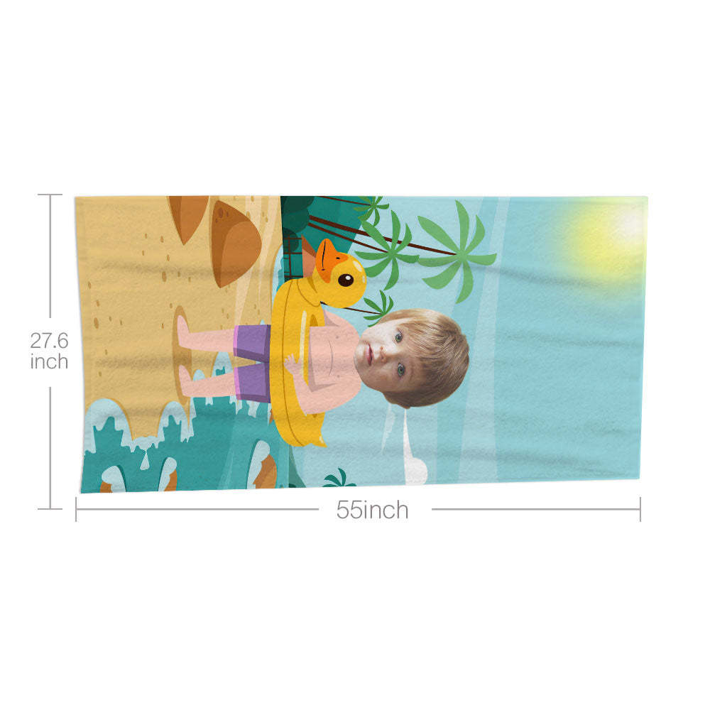 Personalisiertes Gesicht Strandtuch, Personalisiertes Sexy Meerjungfrau Strandtuch, Lustiges Geschenk Für Ihn - MyFaceSocksDE