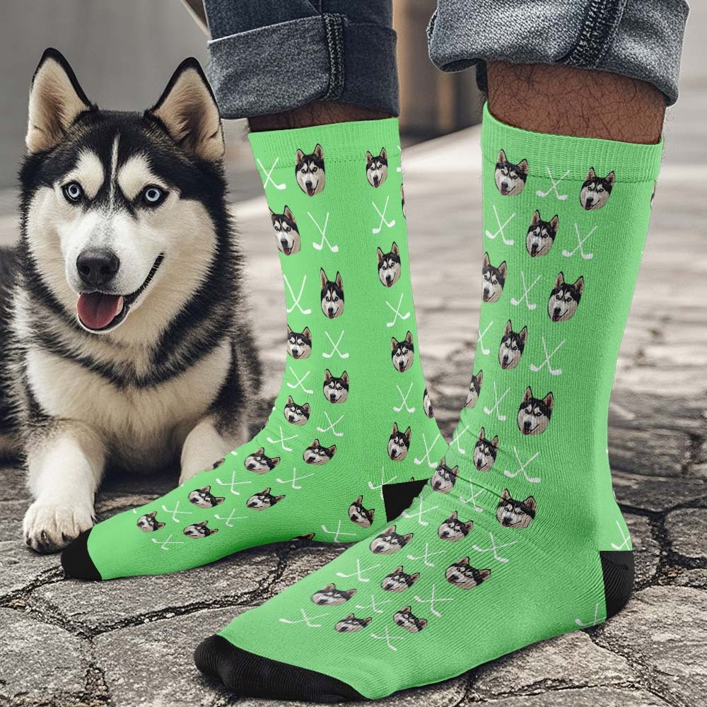 Benutzerdefinierte Vollgesichtssocken Golfschläger-socken, Personalisiertes Foto, Individuelles Design, Beste Geschenkidee - MyFaceSocksDE