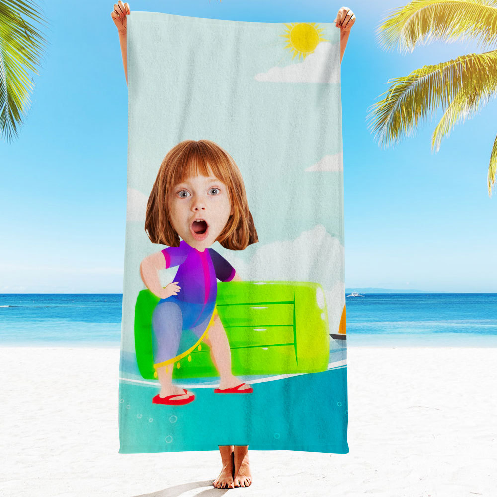 Personalisiertes Gesicht Strandtuch, Personalisiertes Sexy Meerjungfrau Strandtuch, Lustiges Geschenk Für Ihn - MyFaceSocksDE