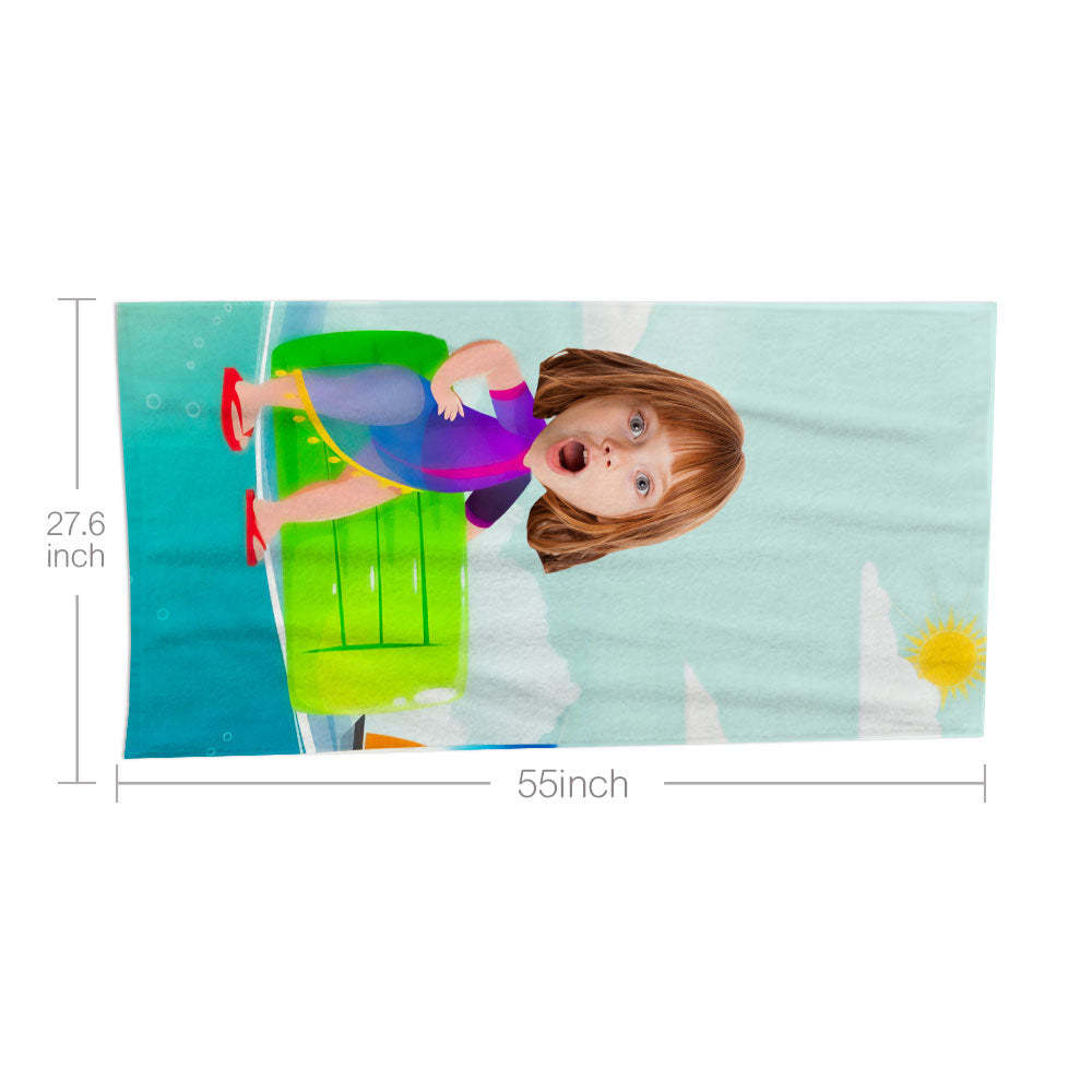 Personalisiertes Gesicht Strandtuch, Personalisiertes Sexy Meerjungfrau Strandtuch, Lustiges Geschenk Für Ihn - MyFaceSocksDE