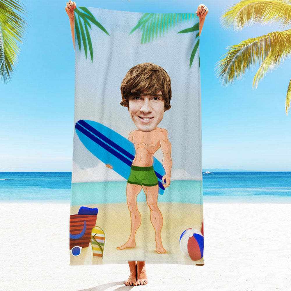 Personalisiertes Gesicht Strandtuch, Personalisiertes Sexy Meerjungfrau Strandtuch, Lustiges Geschenk Für Ihn - MyFaceSocksDE