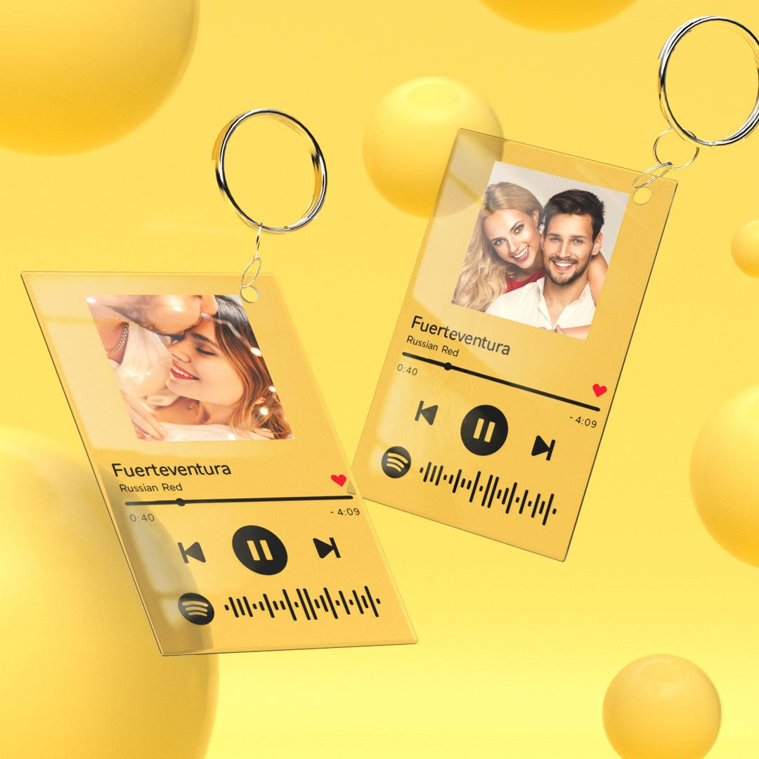 Benutzerdefinierte Glasscheibe mit Lieblingssong mit passendem Code