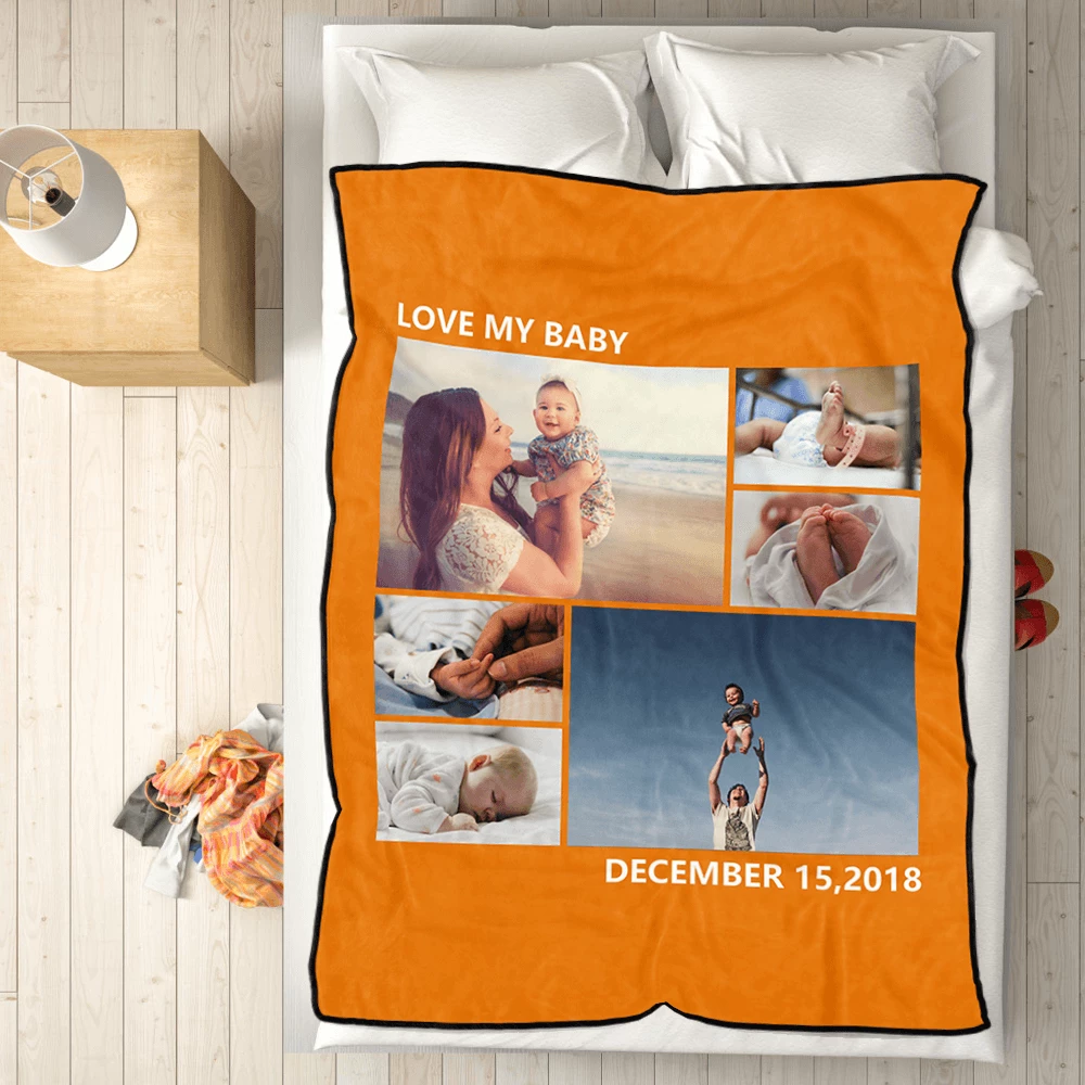 Personalisierte Schöne Haustiere Mit 6 Fotos Fleece Custom Blanket - GesichtSocken