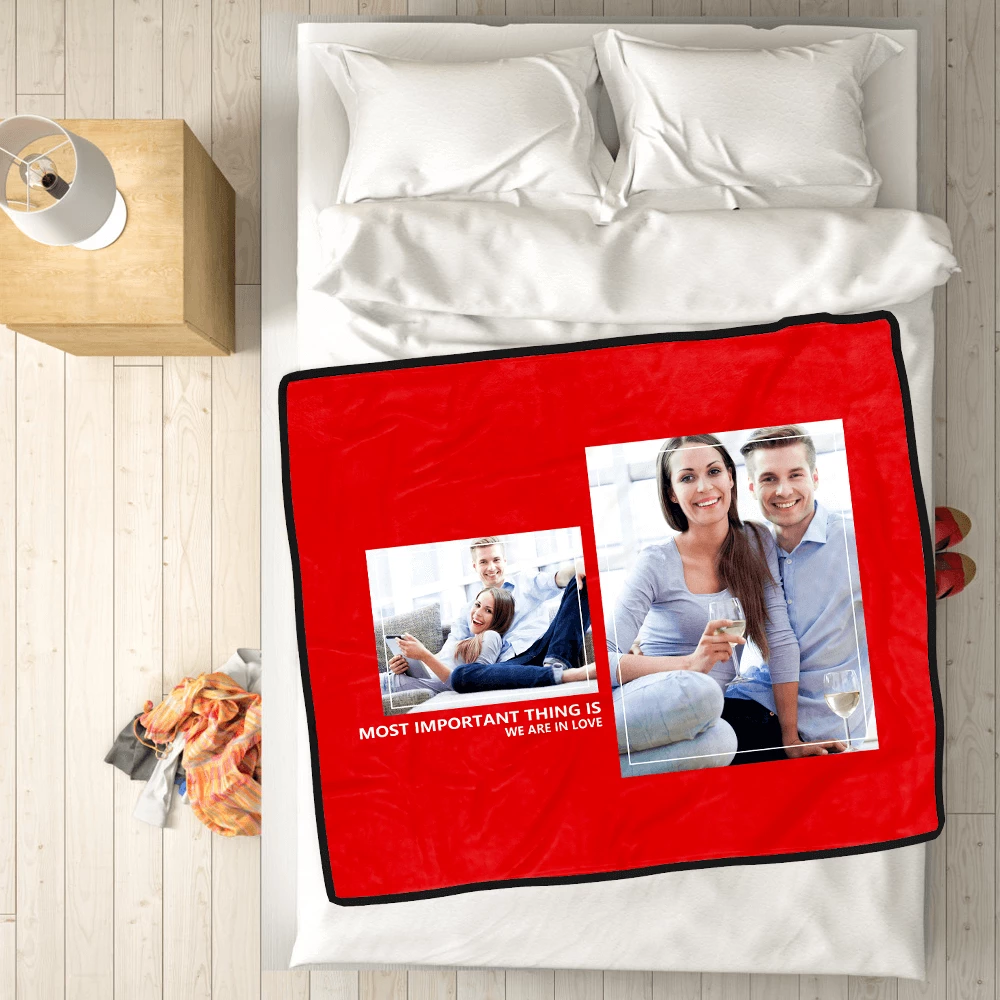 Personalisierte Perfekte Liebe Mit 2 Foto-fleece-kundenspezifischer Decke - GesichtSocken