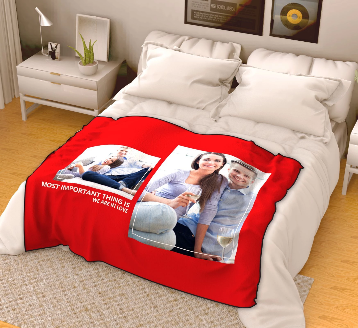 Personalisierte Perfekte Liebe Mit 2 Foto-fleece-kundenspezifischer Decke - GesichtSocken