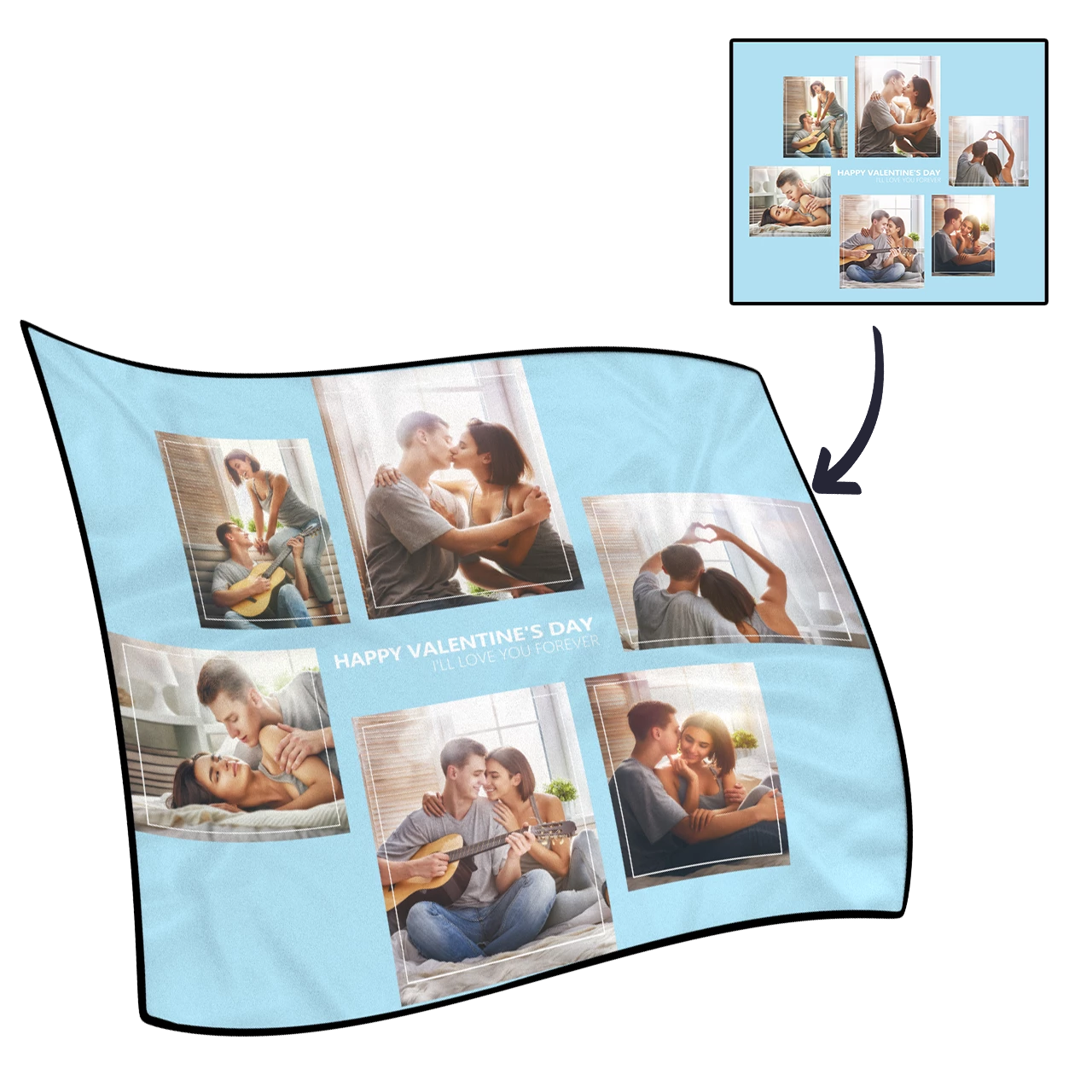 Personalisierte Perfekte Liebe Mit 6 Foto-fleece-kundenspezifischer Decke - GesichtSocken