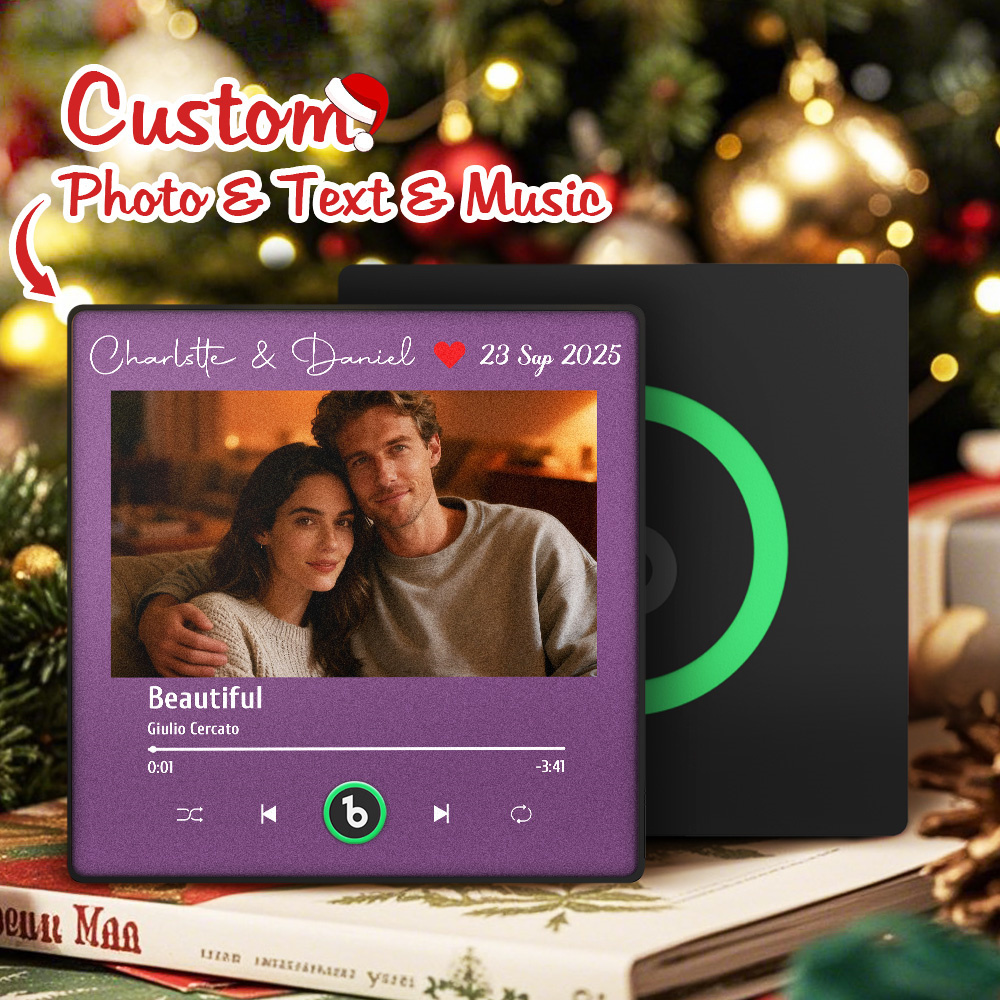 Personalisierter Musik-kühlschrankmagnet, Musikalbum-kühlschrankmagnet, Foto-musik-wandaufkleber, Musik-bewegungsspiel Zum Abspielen – Geschenkidee - MyFaceSocksDE