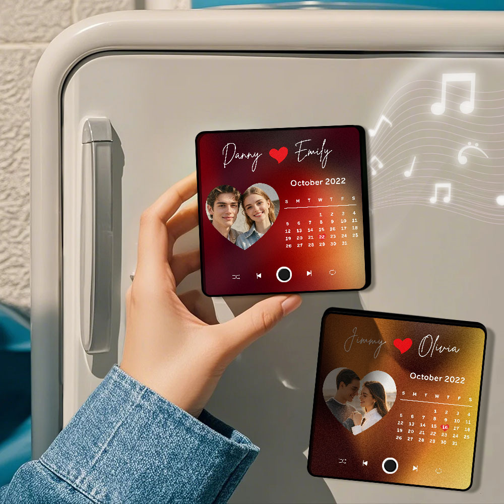 Benutzerdefinierter Multi-fotoalbum-musik-kühlschrankmagnet, Foto- Und Text-musik-kühlschrank, Personalisierter Telefon-musik-kühlschrankmagnet Pro - MyFaceSocksDE