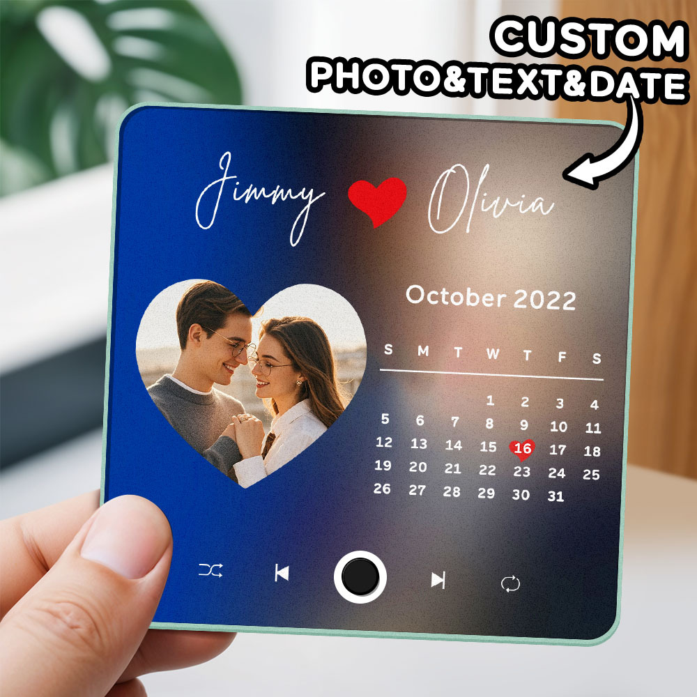Benutzerdefinierter Multi-fotoalbum-musik-kühlschrankmagnet, Foto- Und Text-musik-kühlschrank, Personalisierter Telefon-musik-kühlschrankmagnet Pro - MyFaceSocksDE