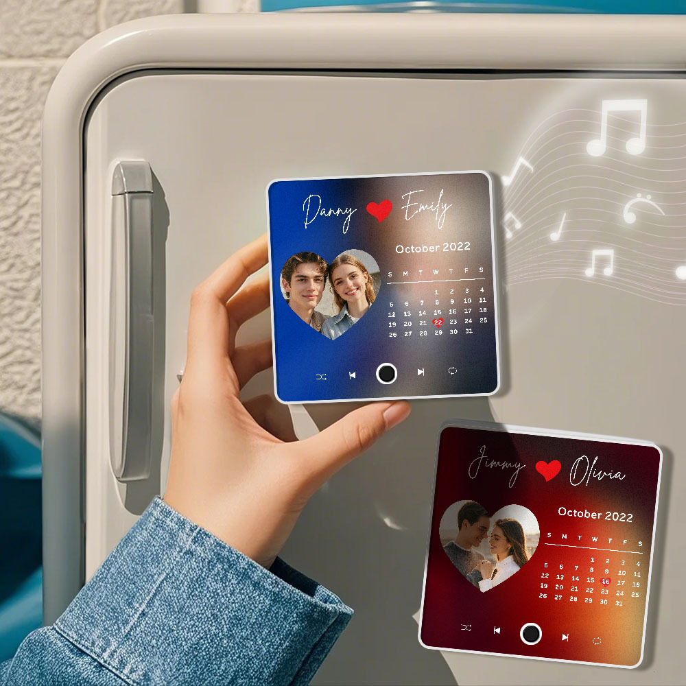 Benutzerdefinierter Multi-fotoalbum-musik-kühlschrankmagnet, Foto- Und Text-musik-kühlschrank, Personalisierter Telefon-musik-kühlschrankmagnet Pro - MyFaceSocksDE