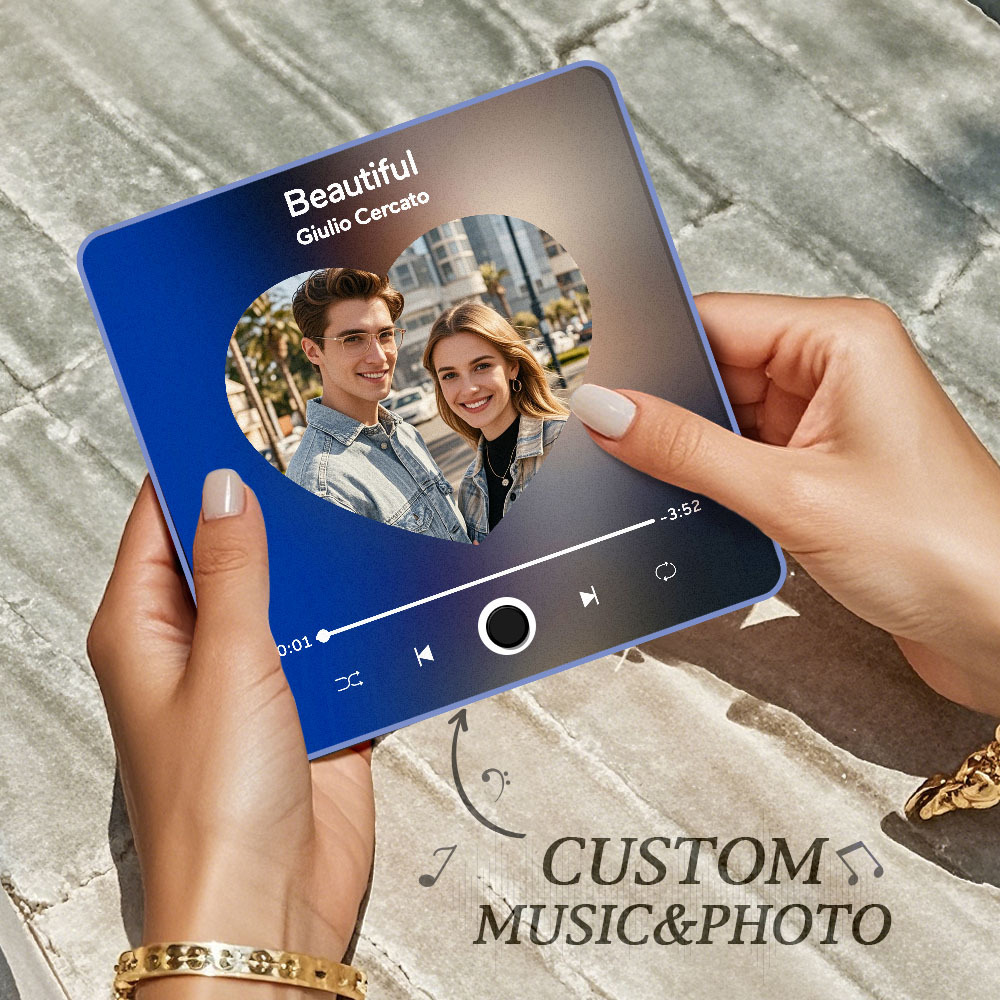 Benutzerdefinierter Multi-fotoalbum-musik-kühlschrankmagnet, Foto- Und Text-musik-kühlschrank, Personalisierter Telefon-musik-kühlschrankmagnet Pro - MyFaceSocksDE