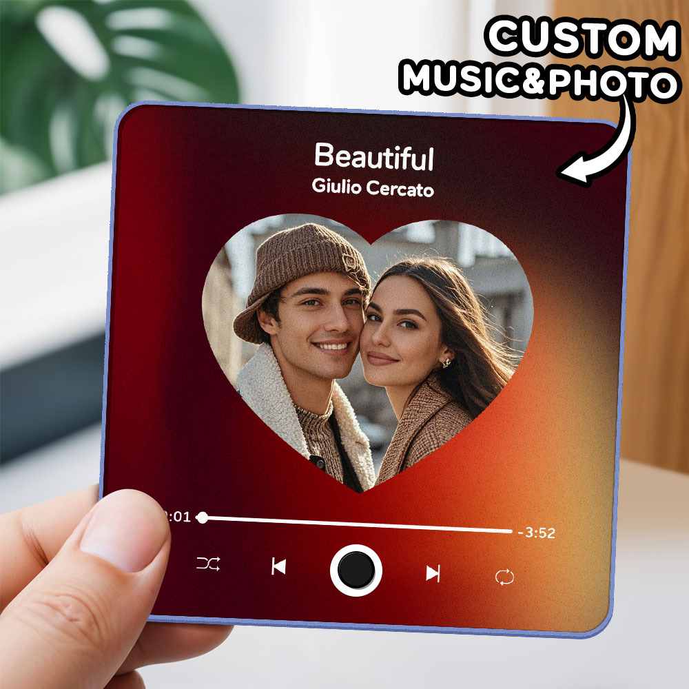 Benutzerdefinierter Multi-fotoalbum-musik-kühlschrankmagnet, Foto- Und Text-musik-kühlschrank, Personalisierter Telefon-musik-kühlschrankmagnet Pro - MyFaceSocksDE