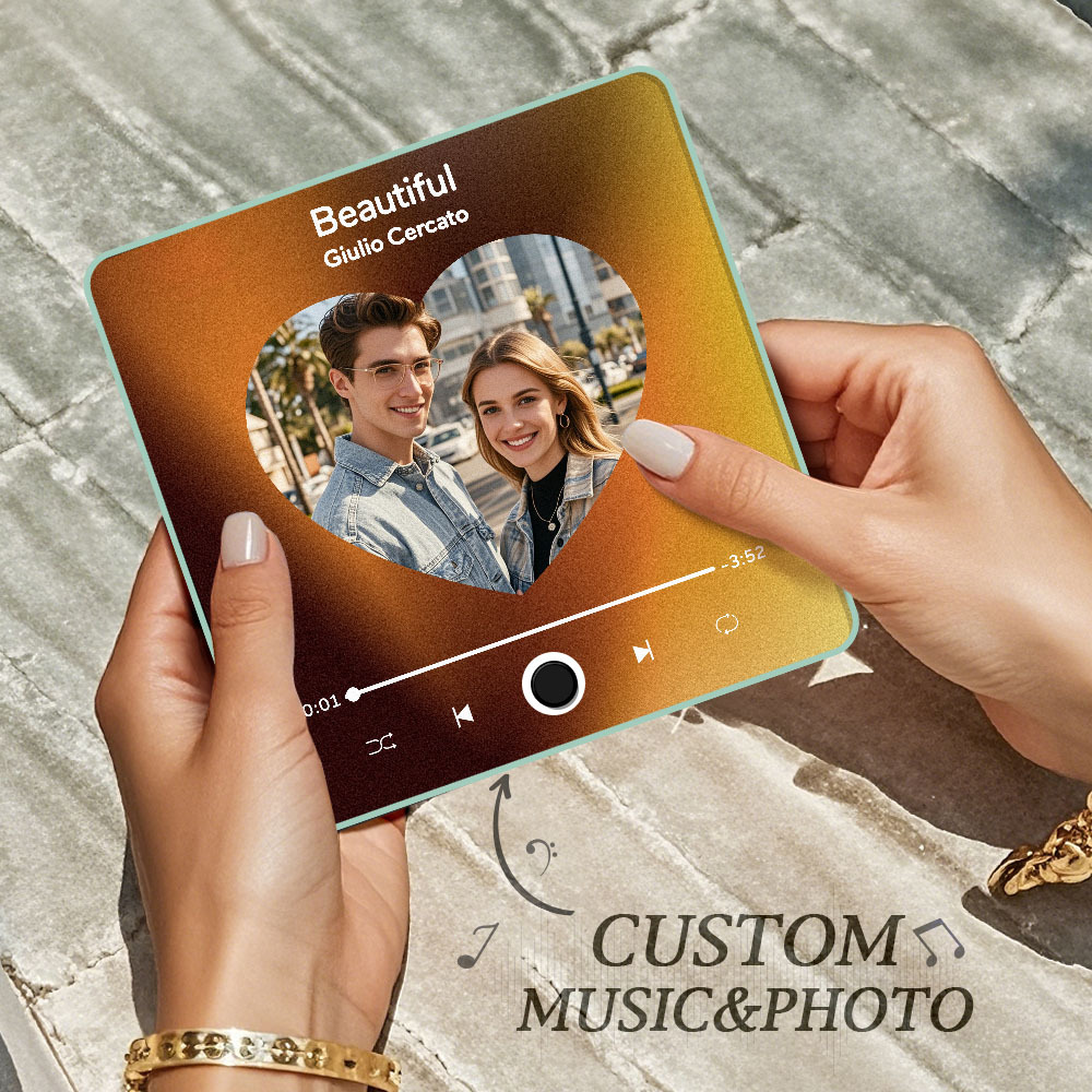 Benutzerdefinierter Multi-fotoalbum-musik-kühlschrankmagnet, Foto- Und Text-musik-kühlschrank, Personalisierter Telefon-musik-kühlschrankmagnet Pro - MyFaceSocksDE