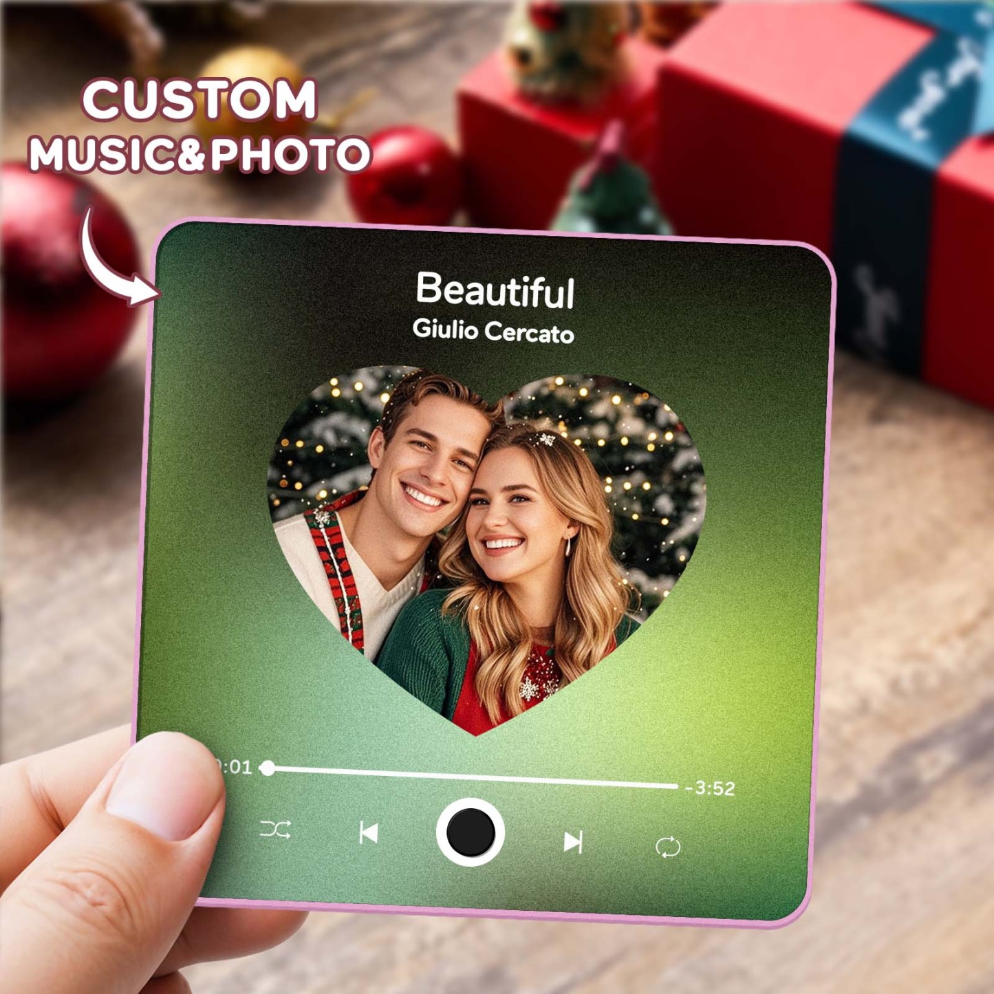 Benutzerdefinierter Multi-fotoalbum-musik-kühlschrankmagnet, Foto- Und Text-musik-kühlschrank, Personalisierter Telefon-musik-kühlschrankmagnet Pro - MyFaceSocksDE