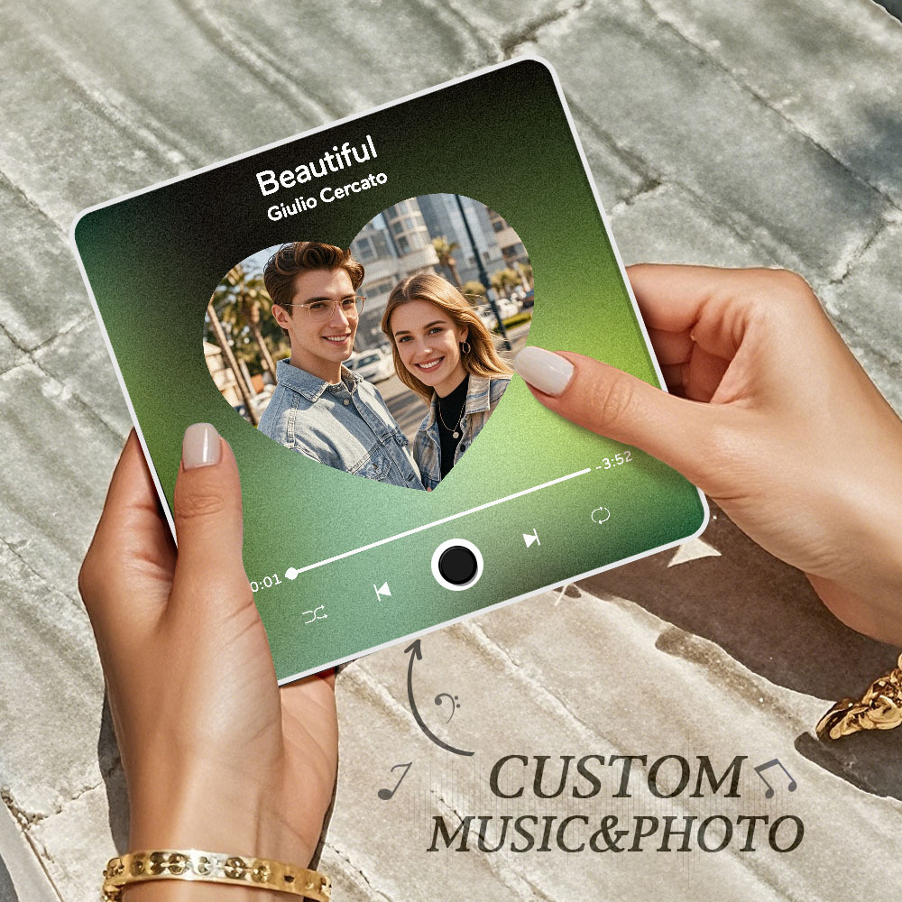 Benutzerdefinierter Multi-fotoalbum-musik-kühlschrankmagnet, Foto- Und Text-musik-kühlschrank, Personalisierter Telefon-musik-kühlschrankmagnet Pro - MyFaceSocksDE