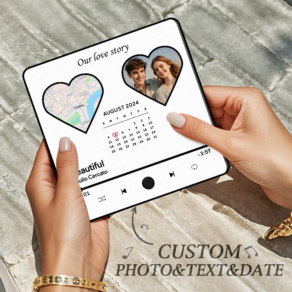 Benutzerdefinierter Multi-fotoalbum-musik-kühlschrankmagnet, Foto- Und Text-musik-kühlschrank, Personalisierter Telefon-musik-kühlschrankmagnet Pro - MyFaceSocksDE