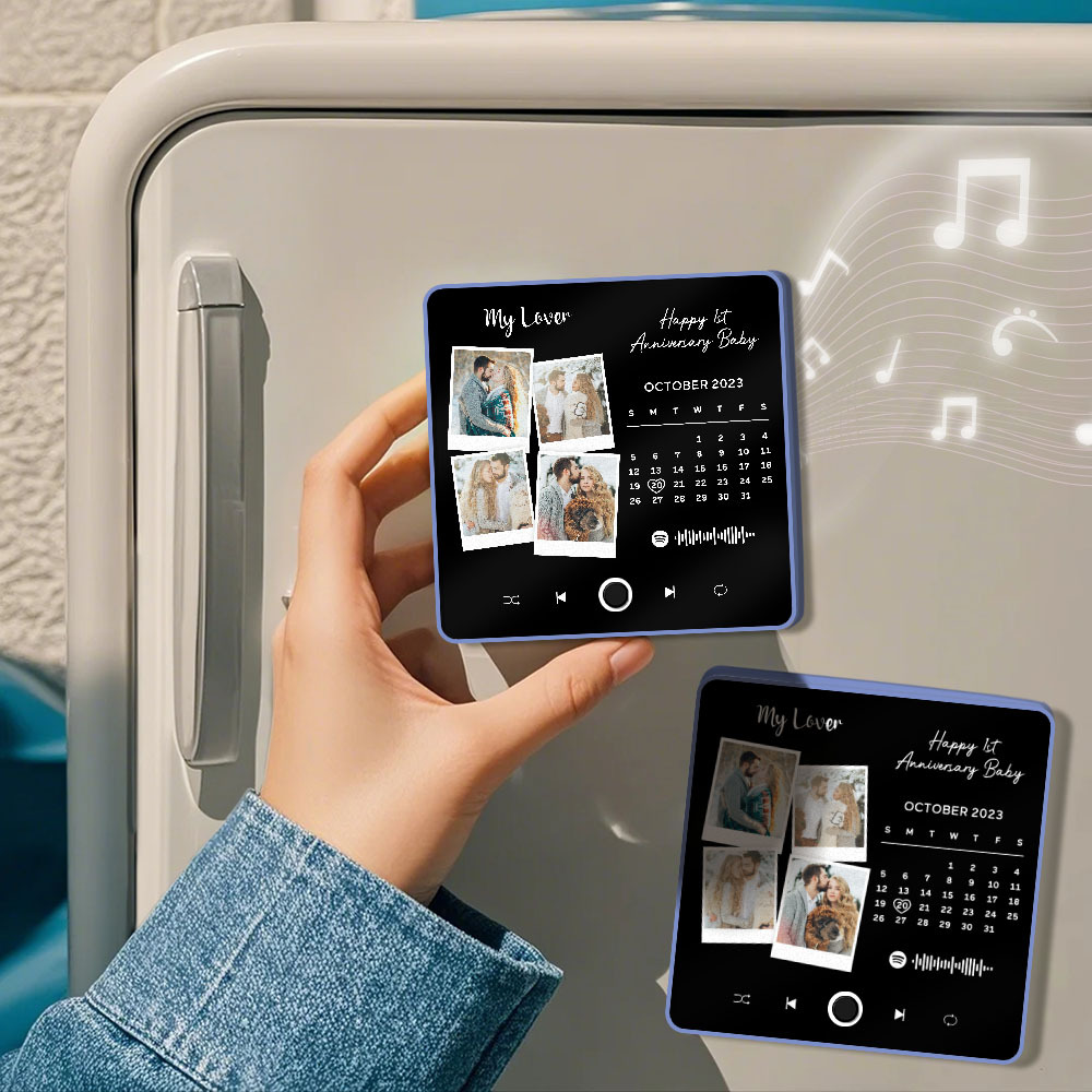 Benutzerdefinierter Multi-fotoalbum-musik-kühlschrankmagnet, Foto- Und Text-musik-kühlschrank, Personalisierter Telefon-musik-kühlschrankmagnet Pro - MyFaceSocksDE