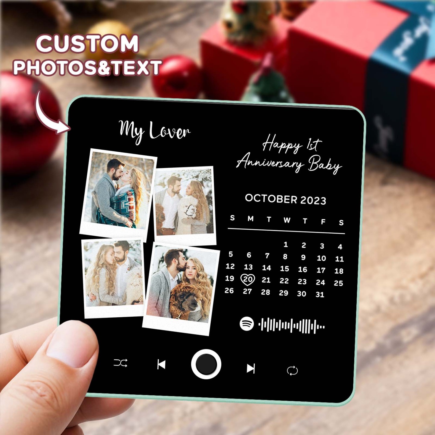 Benutzerdefinierter Multi-fotoalbum-musik-kühlschrankmagnet, Foto- Und Text-musik-kühlschrank, Personalisierter Telefon-musik-kühlschrankmagnet Pro - MyFaceSocksDE
