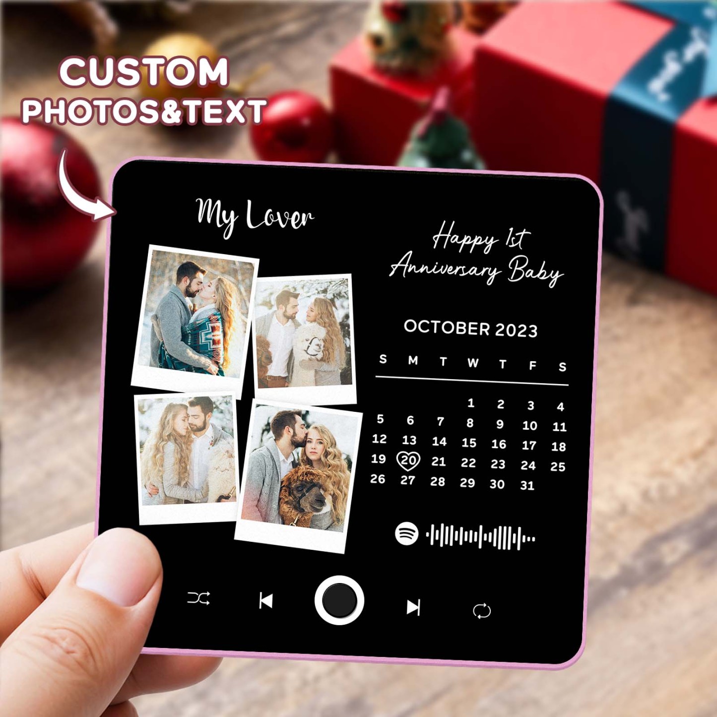 Benutzerdefinierter Multi-fotoalbum-musik-kühlschrankmagnet, Foto- Und Text-musik-kühlschrank, Personalisierter Telefon-musik-kühlschrankmagnet Pro - MyFaceSocksDE