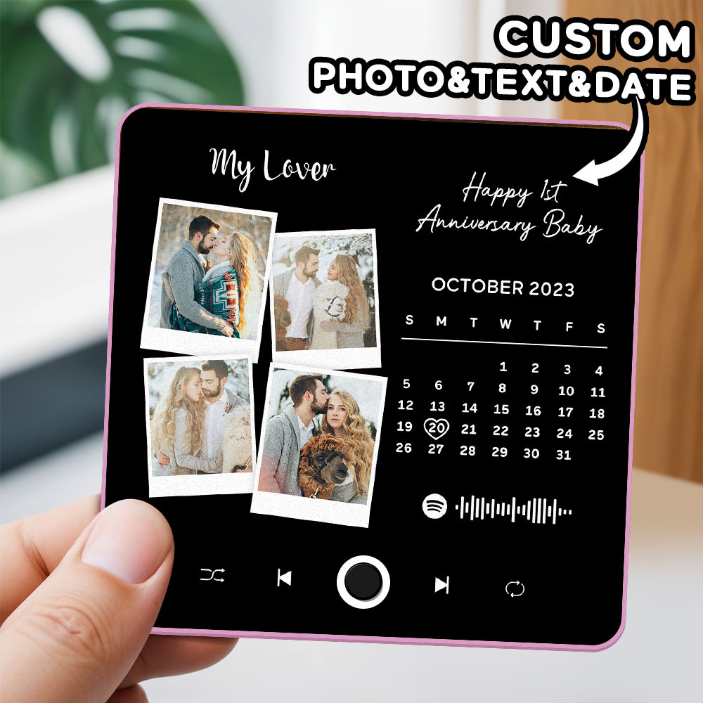 Benutzerdefinierter Multi-fotoalbum-musik-kühlschrankmagnet, Foto- Und Text-musik-kühlschrank, Personalisierter Telefon-musik-kühlschrankmagnet Pro - MyFaceSocksDE