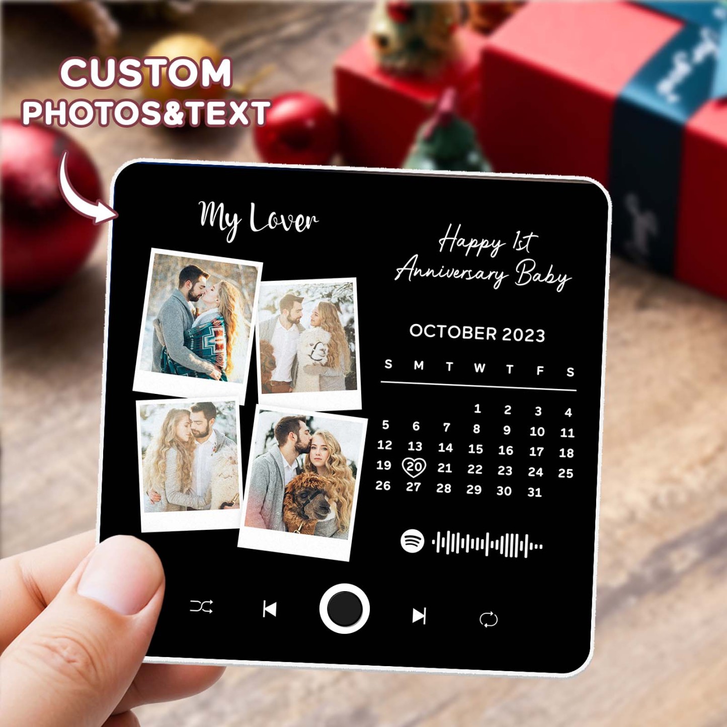 Benutzerdefinierter Multi-fotoalbum-musik-kühlschrankmagnet, Foto- Und Text-musik-kühlschrank, Personalisierter Telefon-musik-kühlschrankmagnet Pro - MyFaceSocksDE