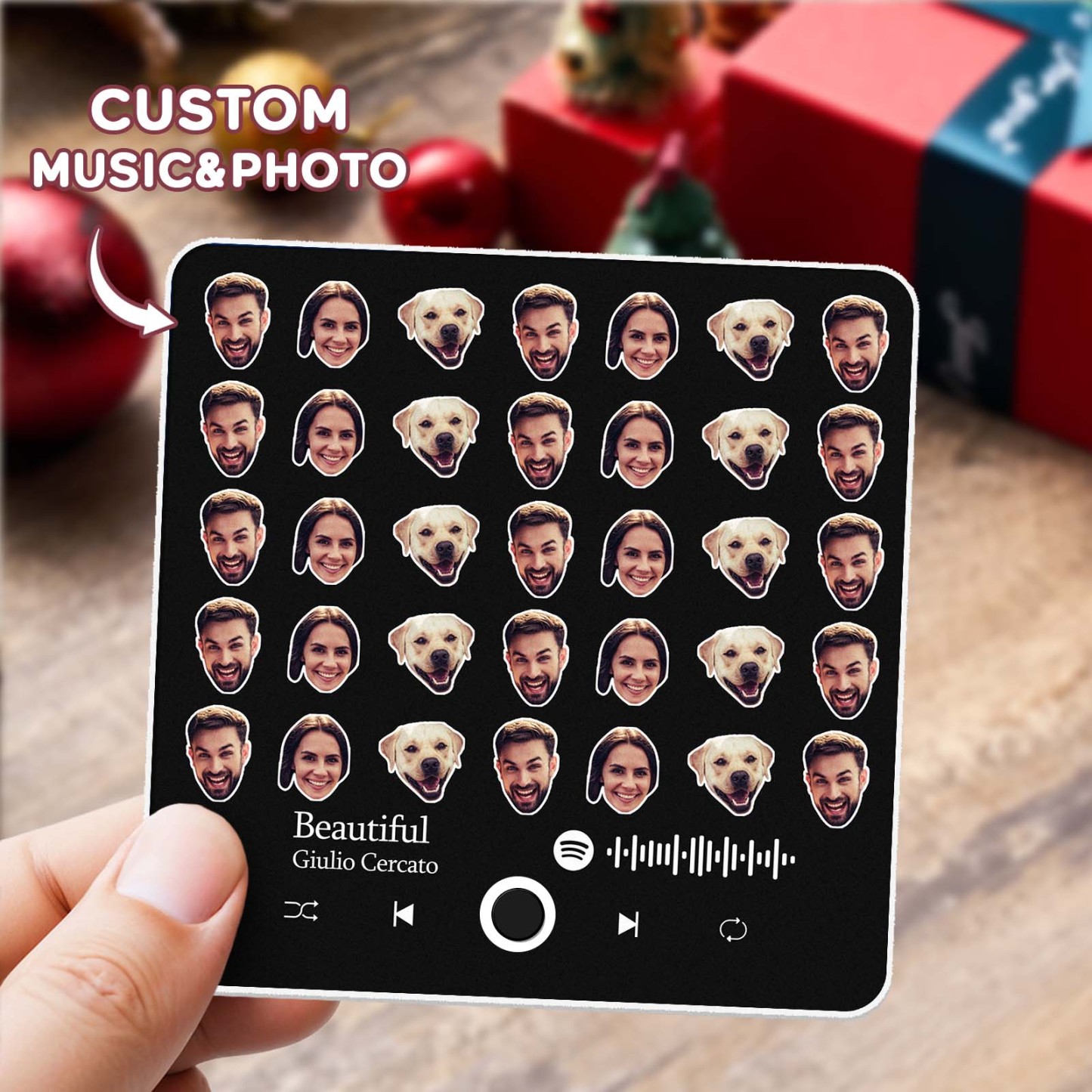 Personalisierter Fotoalbum-musik-kühlschrankmagnet, Foto-musik-kühlschrank, Personalisierter Telefon-musik-kühlschrankmagnet, Pro, Den Ich Liebe - MyFaceSocksDE