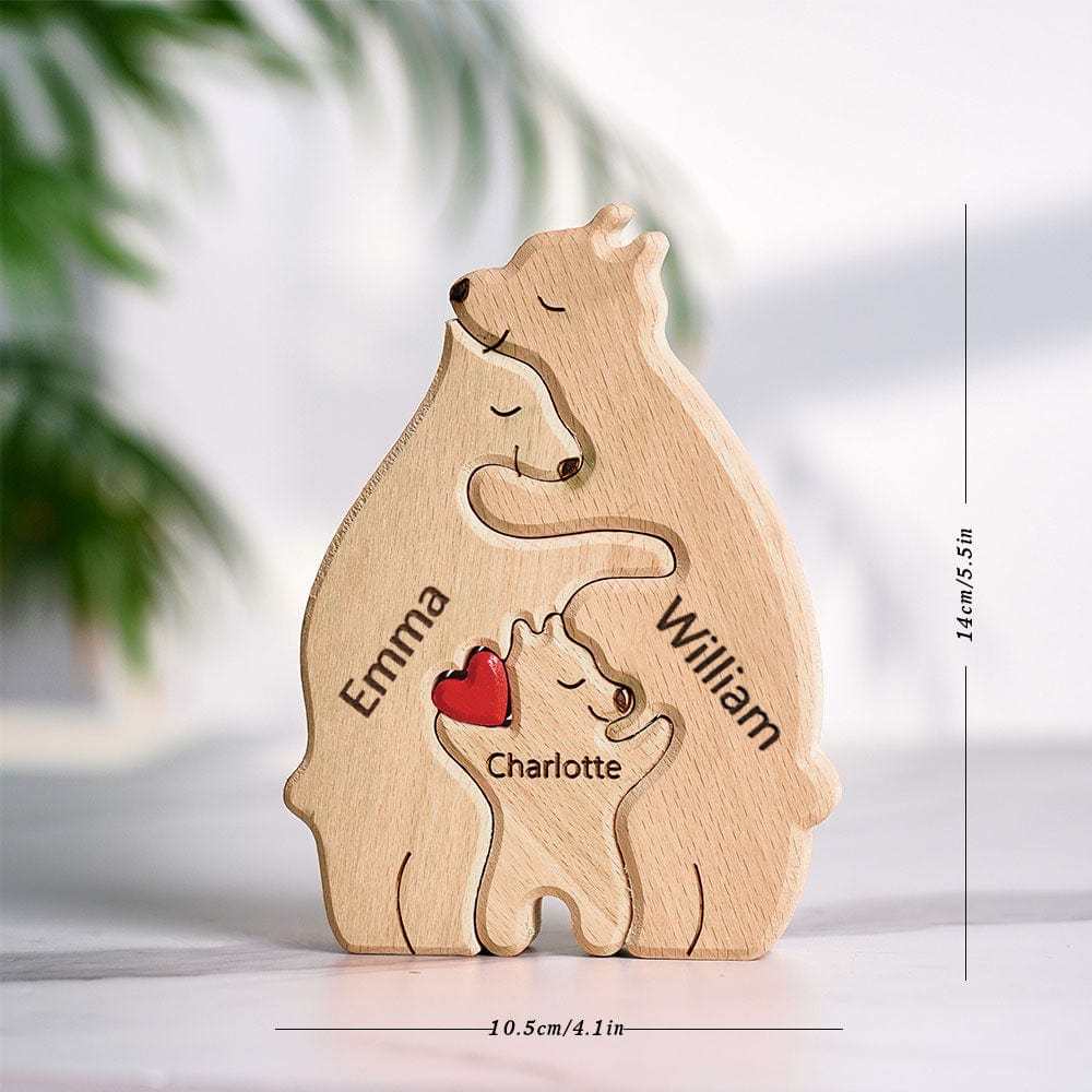 Holzpuzzle Bären Puzzle Benutzerdefinierte Familiennamen Puzzle Home Decor - GesichtSocken