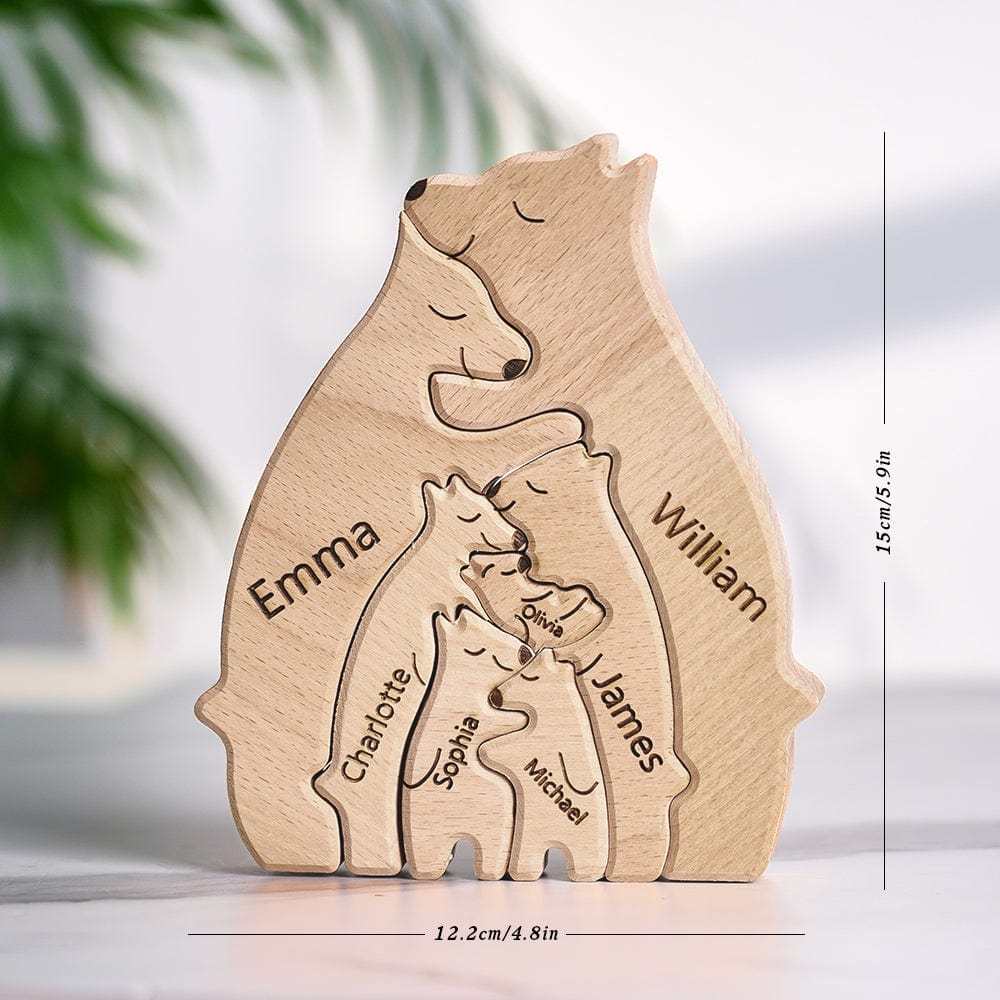 Benutzerdefinierte Familiennamen Puzzle Holz Bären Plakette Familie Geschenke Home Decor Geschenke - GesichtSocken