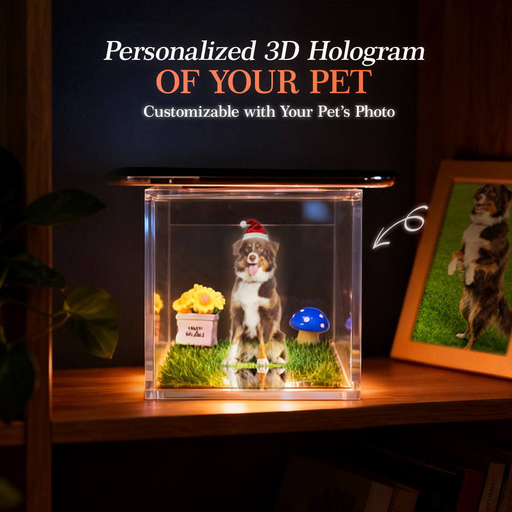 Digitales Hologramm-haustierhaus | Gedenkornamente Für Haustiere | Holografisches Material Mit Hoher Lichtdurchlässigkeit – Diy-hologramm-haustierhaus - MyFaceSocksDE