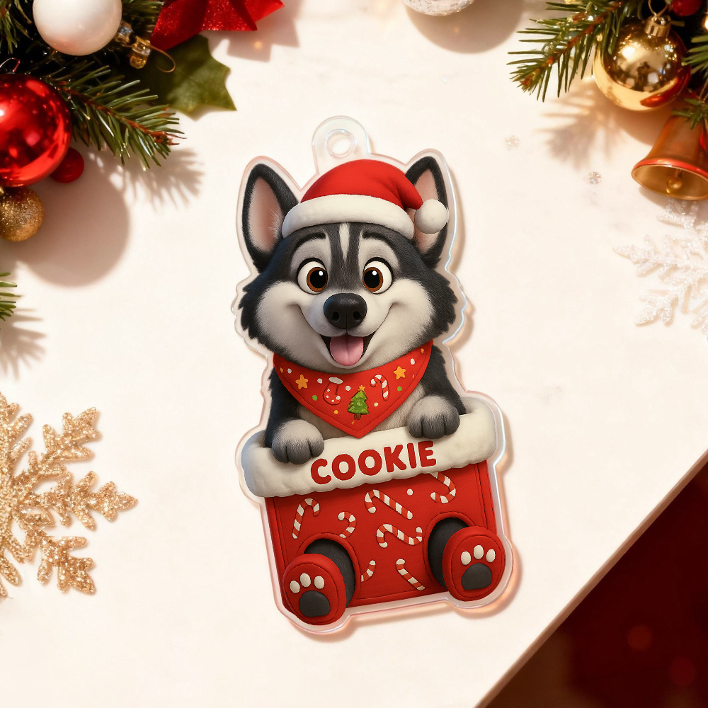 Individuell Gestalteter Autoanhänger „haustierliebe Im Strumpf" Für Süße Hunde Und Katzen – Weihnachtsgeschenk Aus Acryl – Liebevolle Erinnerung An Ihre Haustiere - MyFaceSocksDE
