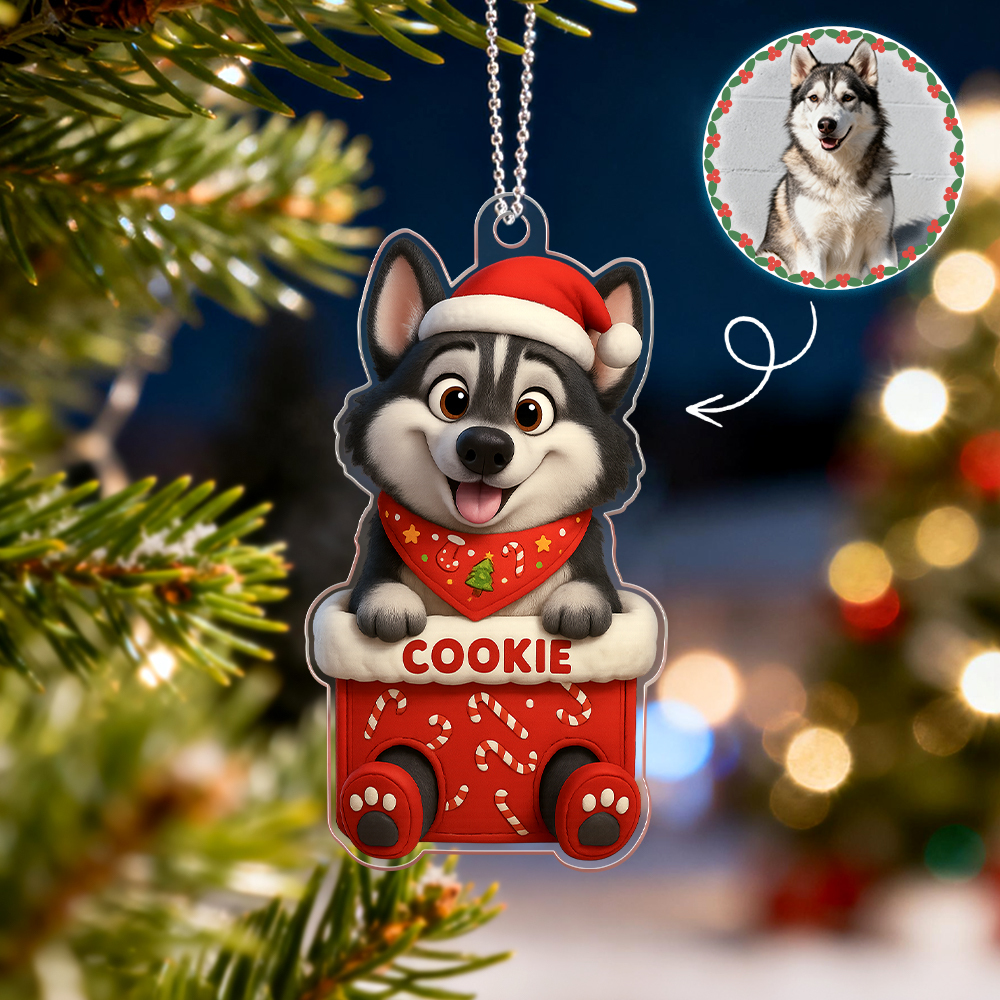 Individuell Gestalteter Autoanhänger „haustierliebe Im Strumpf" Für Süße Hunde Und Katzen – Weihnachtsgeschenk Aus Acryl – Liebevolle Erinnerung An Ihre Haustiere - MyFaceSocksDE