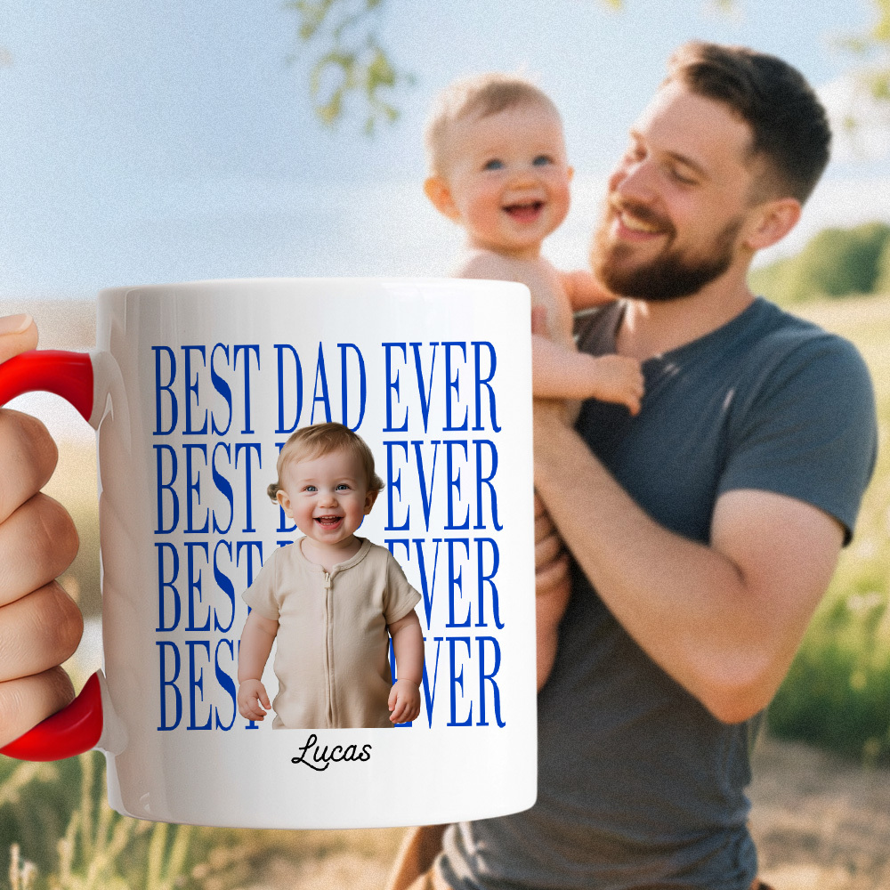 Personalisierte Baby-Foto-Tasse Für Papa, Personalisierte Tasse Für Den Besten Papa Aller Zeiten, Andenken Zum Vatertag, Geschenk Für Papa, Tasse Für Den Besten Papa Aller Zeiten, Vatertag, Geschenk Für Neuen Papa - MyFaceSocksDE