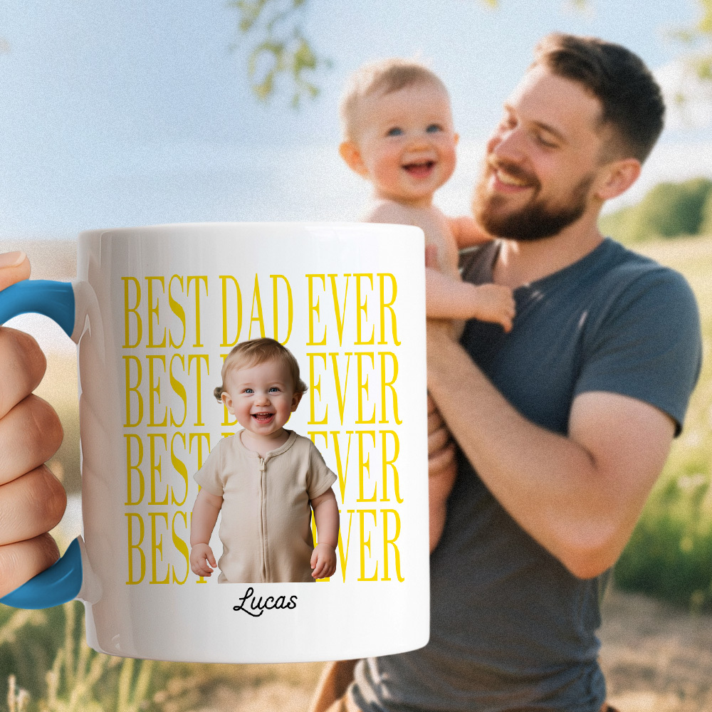 Personalisierte Baby-Foto-Tasse Für Papa, Personalisierte Tasse Für Den Besten Papa Aller Zeiten, Andenken Zum Vatertag, Geschenk Für Papa, Tasse Für Den Besten Papa Aller Zeiten, Vatertag, Geschenk Für Neuen Papa - MyFaceSocksDE