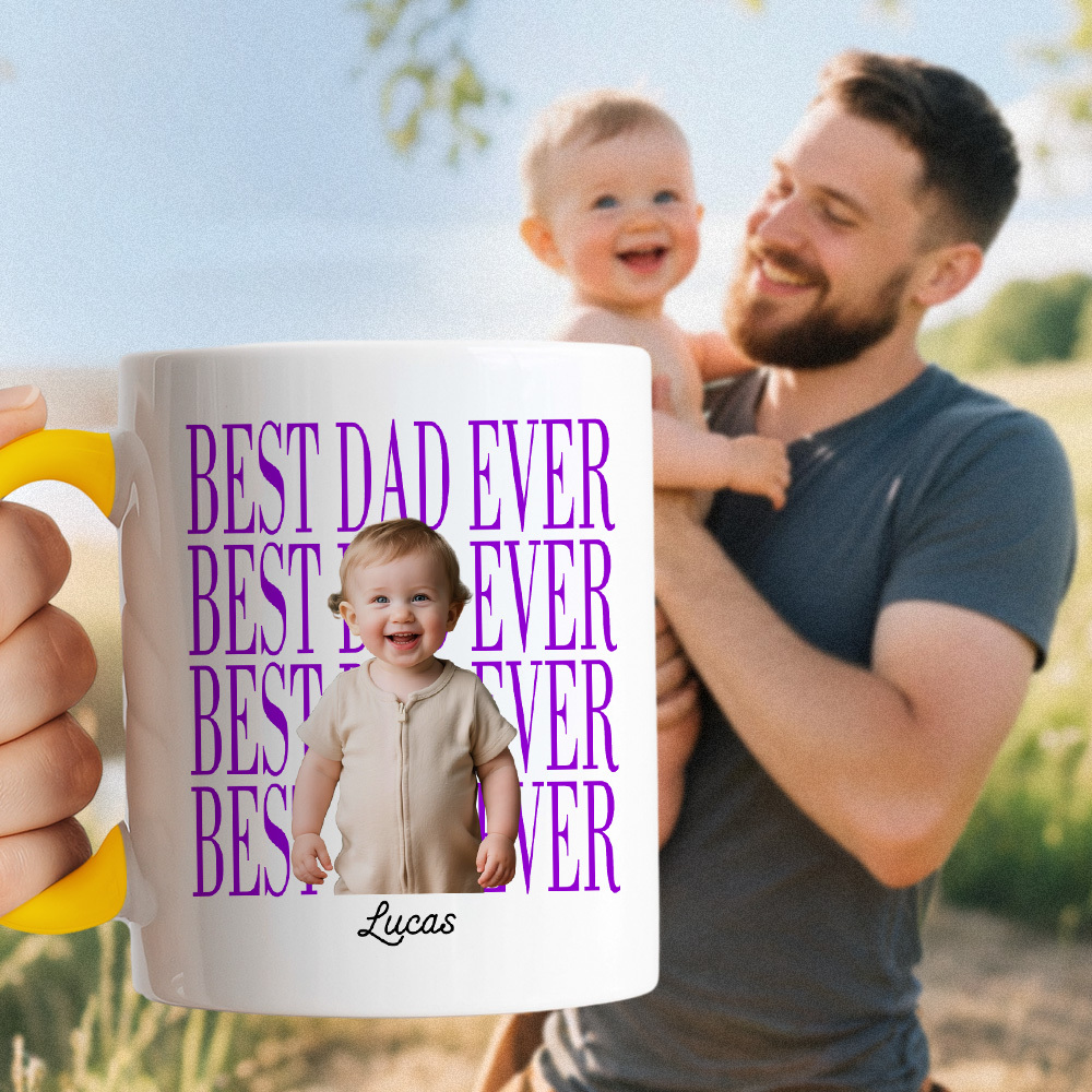 Personalisierte Baby-Foto-Tasse Für Papa, Personalisierte Tasse Für Den Besten Papa Aller Zeiten, Andenken Zum Vatertag, Geschenk Für Papa, Tasse Für Den Besten Papa Aller Zeiten, Vatertag, Geschenk Für Neuen Papa - MyFaceSocksDE