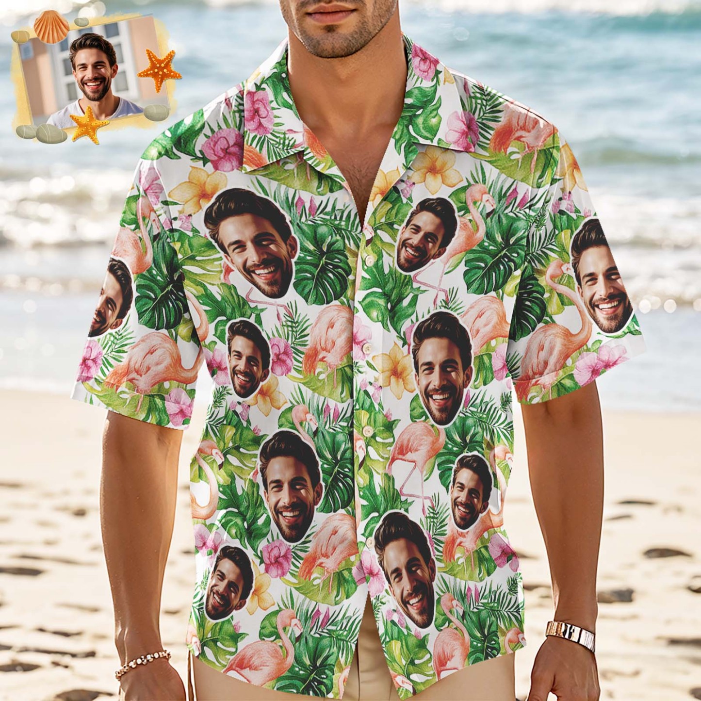 Benutzerdefinierte Aloha Hawaiihemden Gesicht Herren Hemd Schnittmuster Hawaiihemd Geschenk Für Sommerstimmung Urlaub - MyFaceSocksDE
