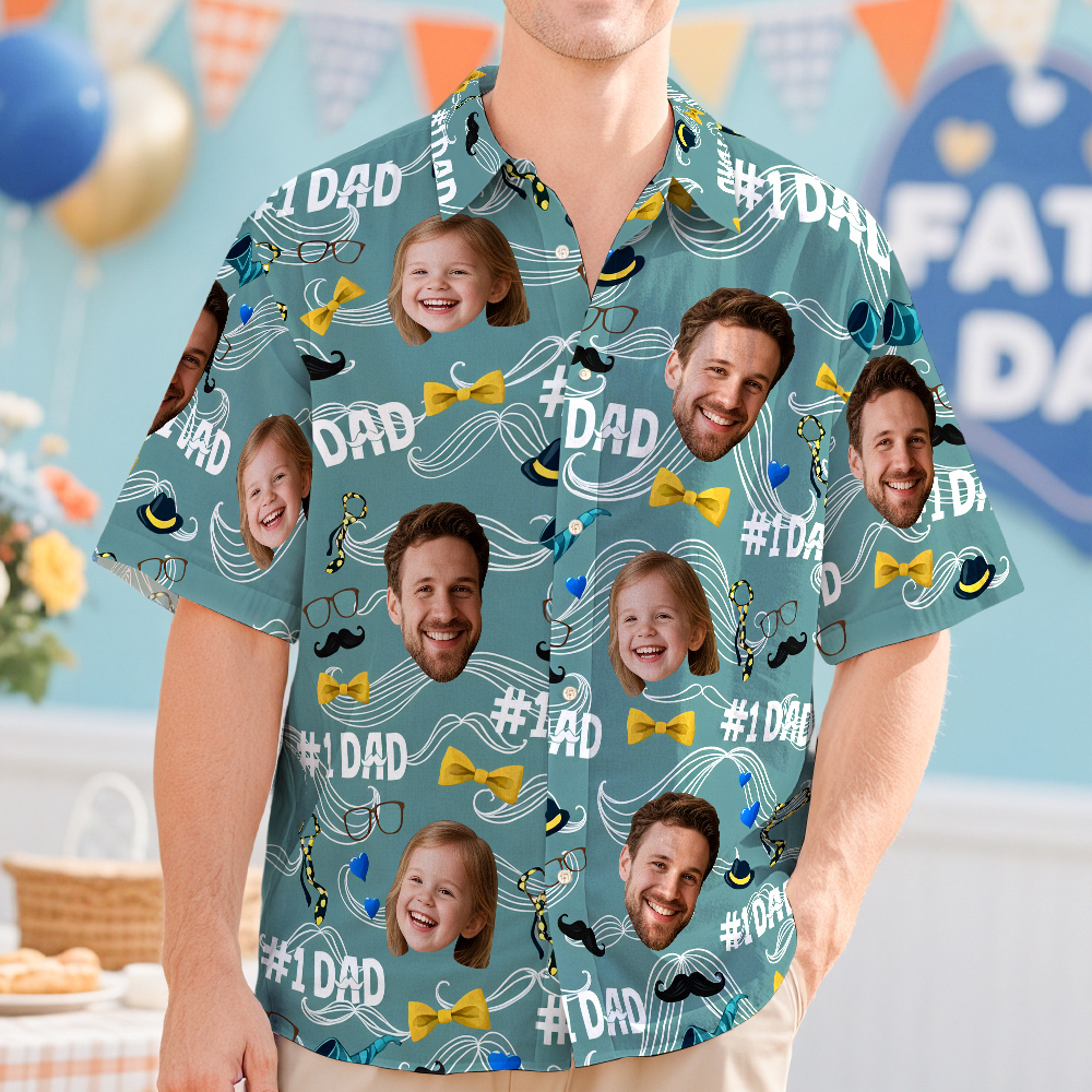 Benutzerdefinierte Foto Wir Lieben Dich Papa Hawaiihemd Vatertagsgeschenk - MyFaceSocksDE