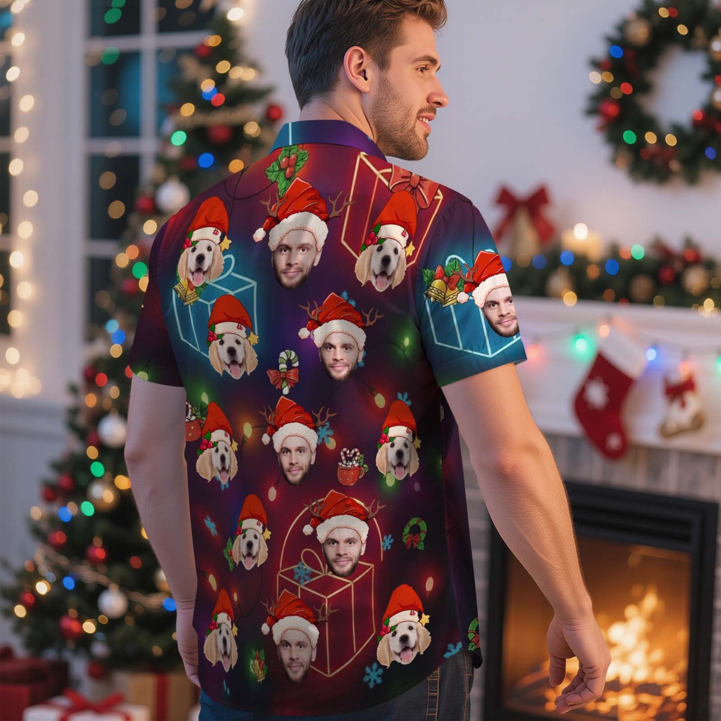 Personalisiertes Hawaiihemd Mit Foto Ihres Gesichts, Hellrosa, Mit Angabe Von Alter Und Name – Das Perfekte Geschenk Zum Geburtstag Oder Zu Weihnachten. - MyFaceSocksDE