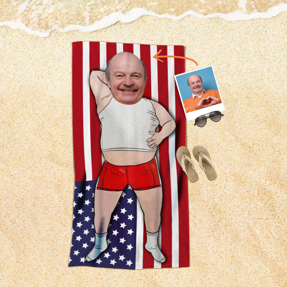 Personalisiertes Gesicht Strandtuch, Personalisiertes Sexy Meerjungfrau Strandtuch, Lustiges Geschenk Für Ihn - MyFaceSocksDE