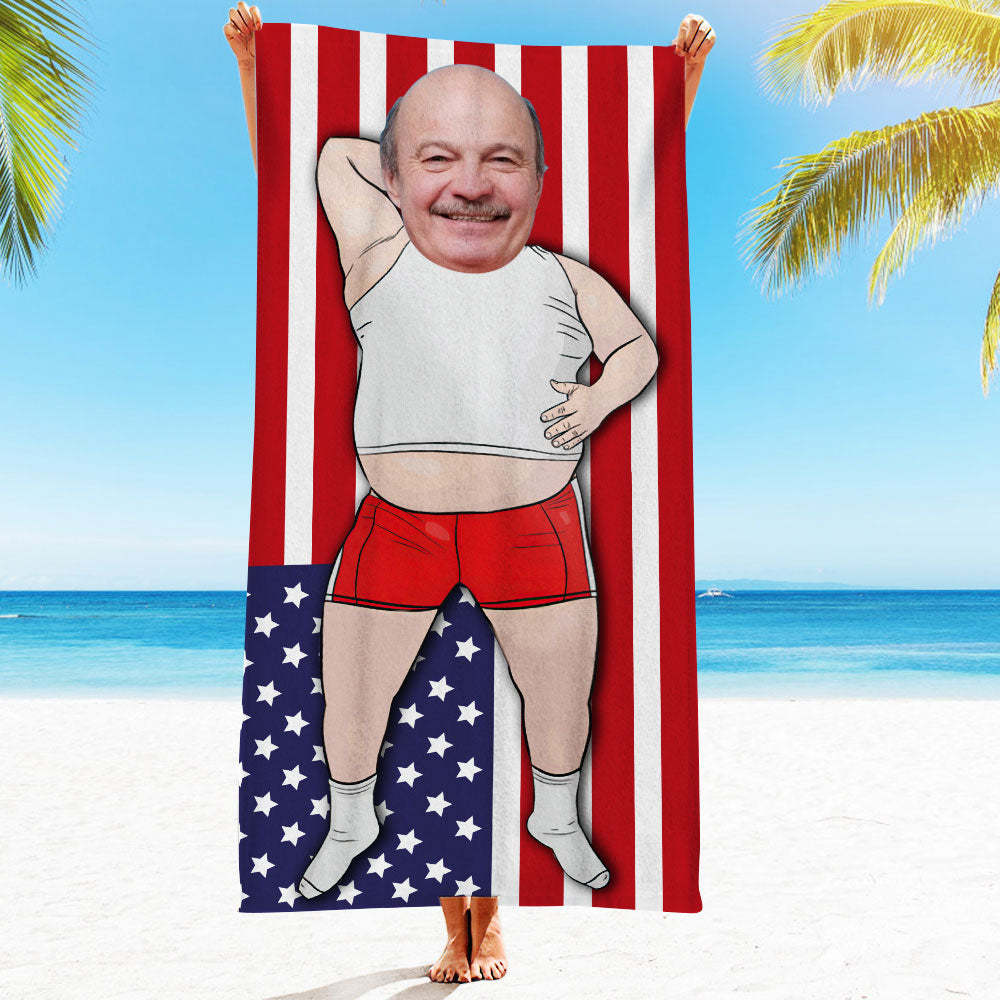 Personalisiertes Gesicht Strandtuch, Personalisiertes Sexy Meerjungfrau Strandtuch, Lustiges Geschenk Für Ihn - MyFaceSocksDE